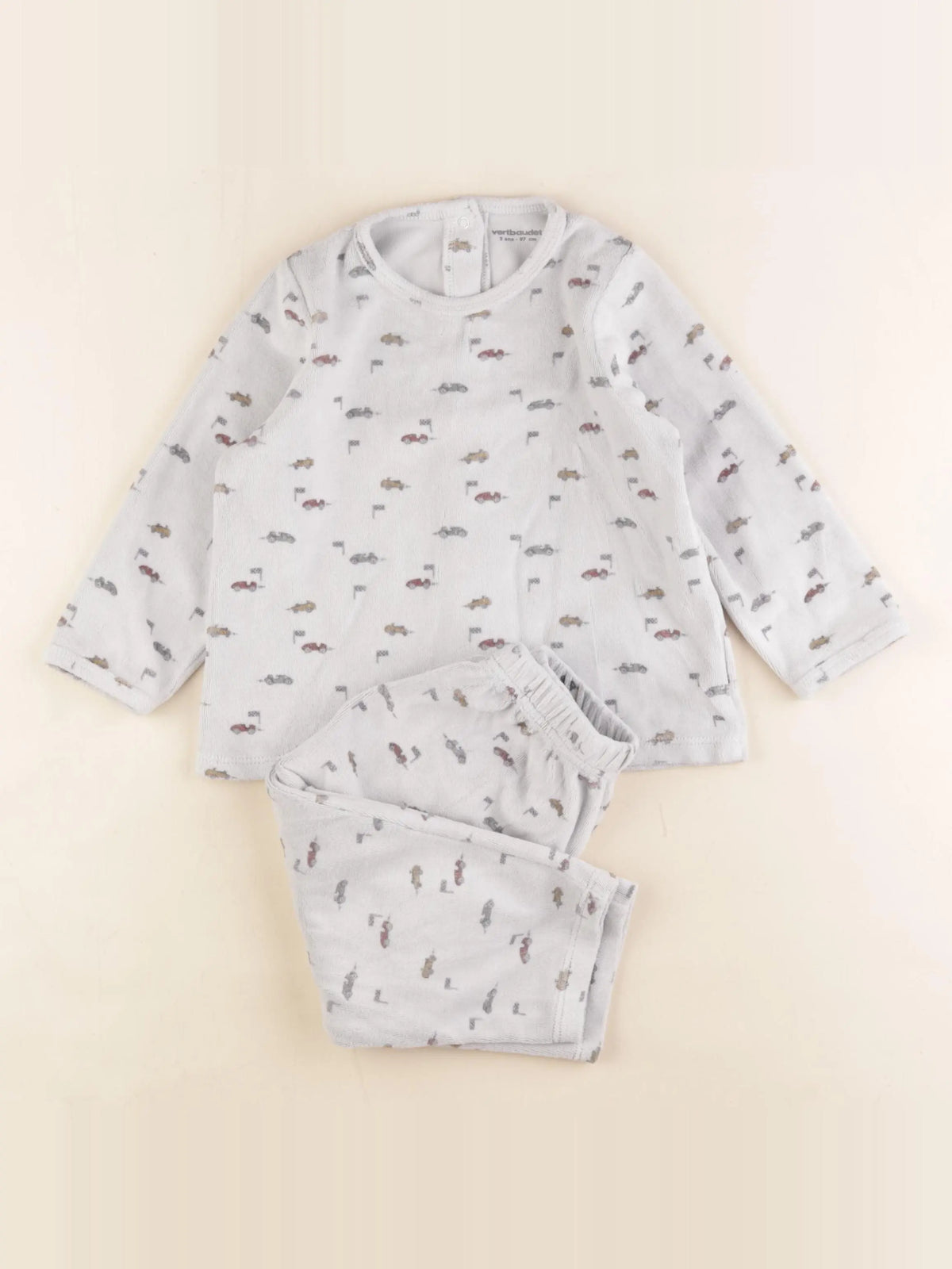 Vertbaudet - pyjama velours gris - 3 ans