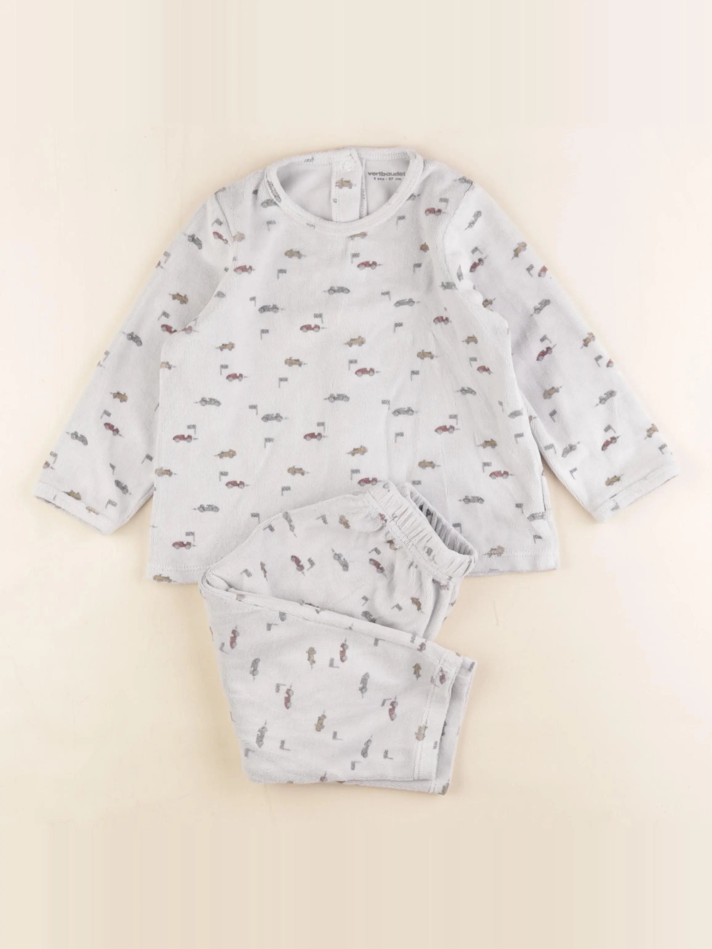 Vertbaudet - pyjama velours gris - 3 ans