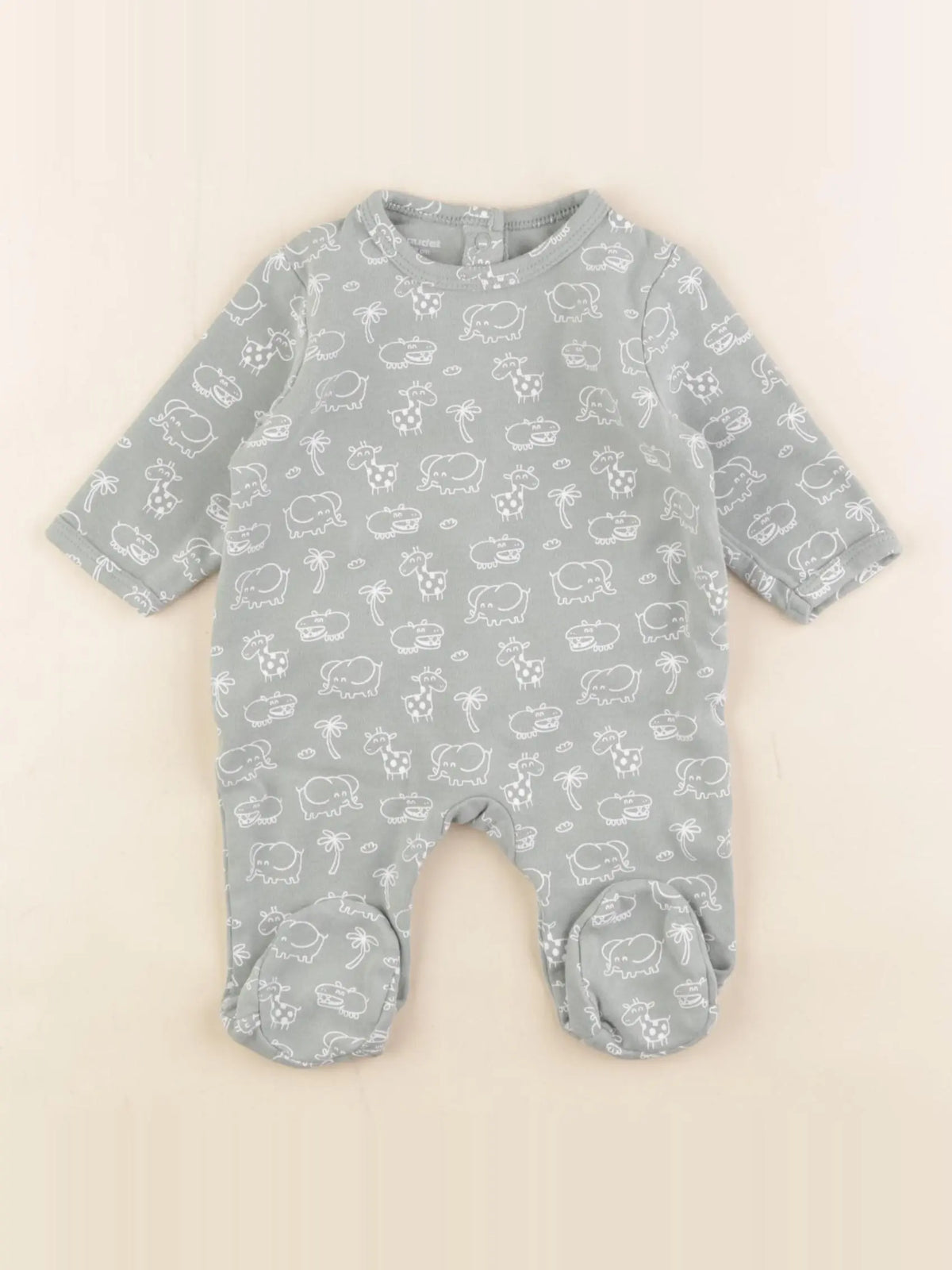 Vertbaudet - pyjama coton vert - 3 mois