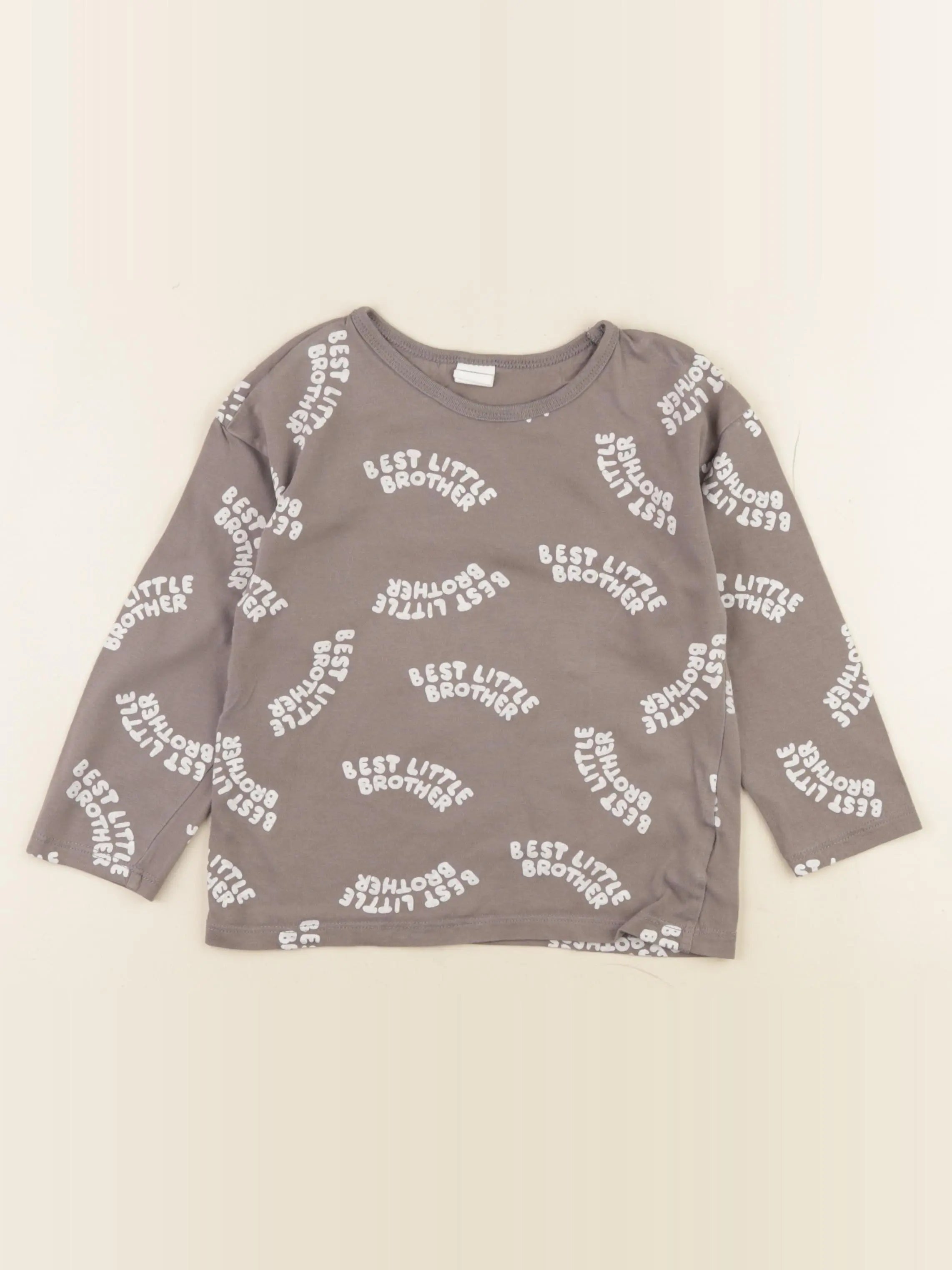 H&M - tee-shirt taupe - 4 ans