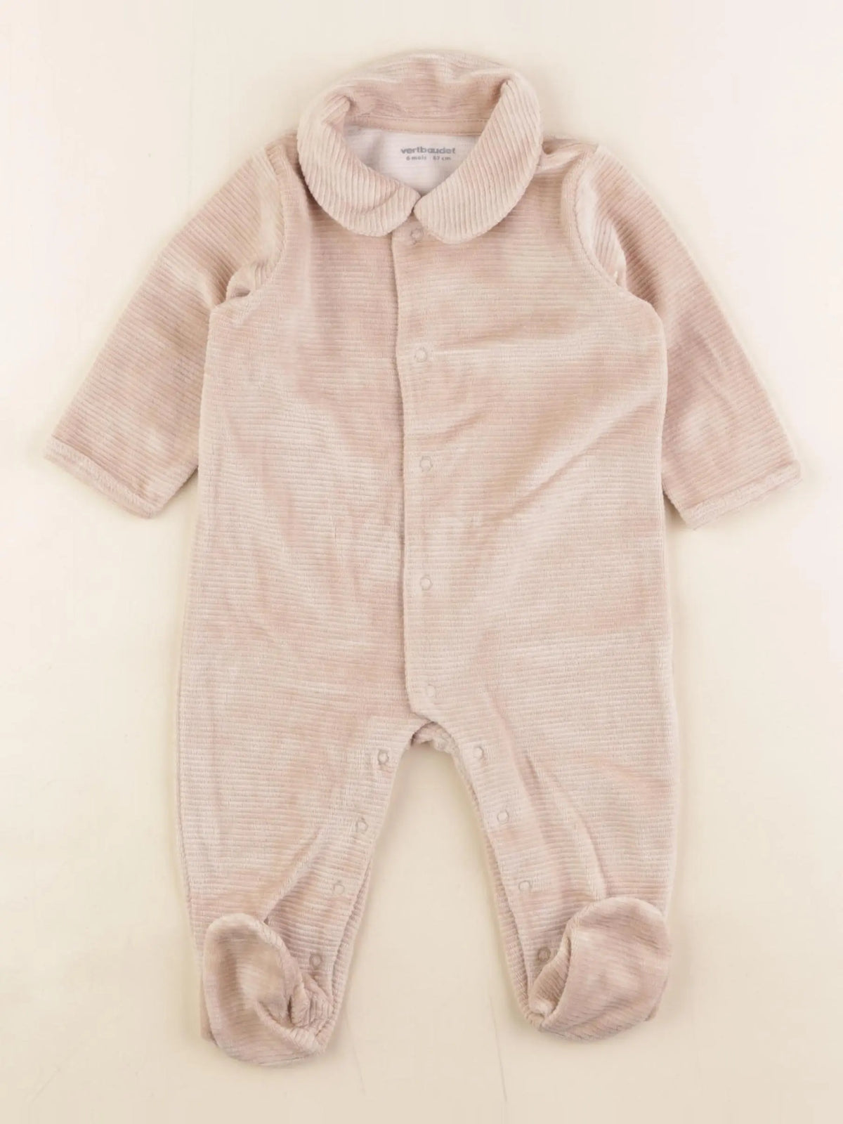 Vertbaudet - pyjama velours marron - 6 mois