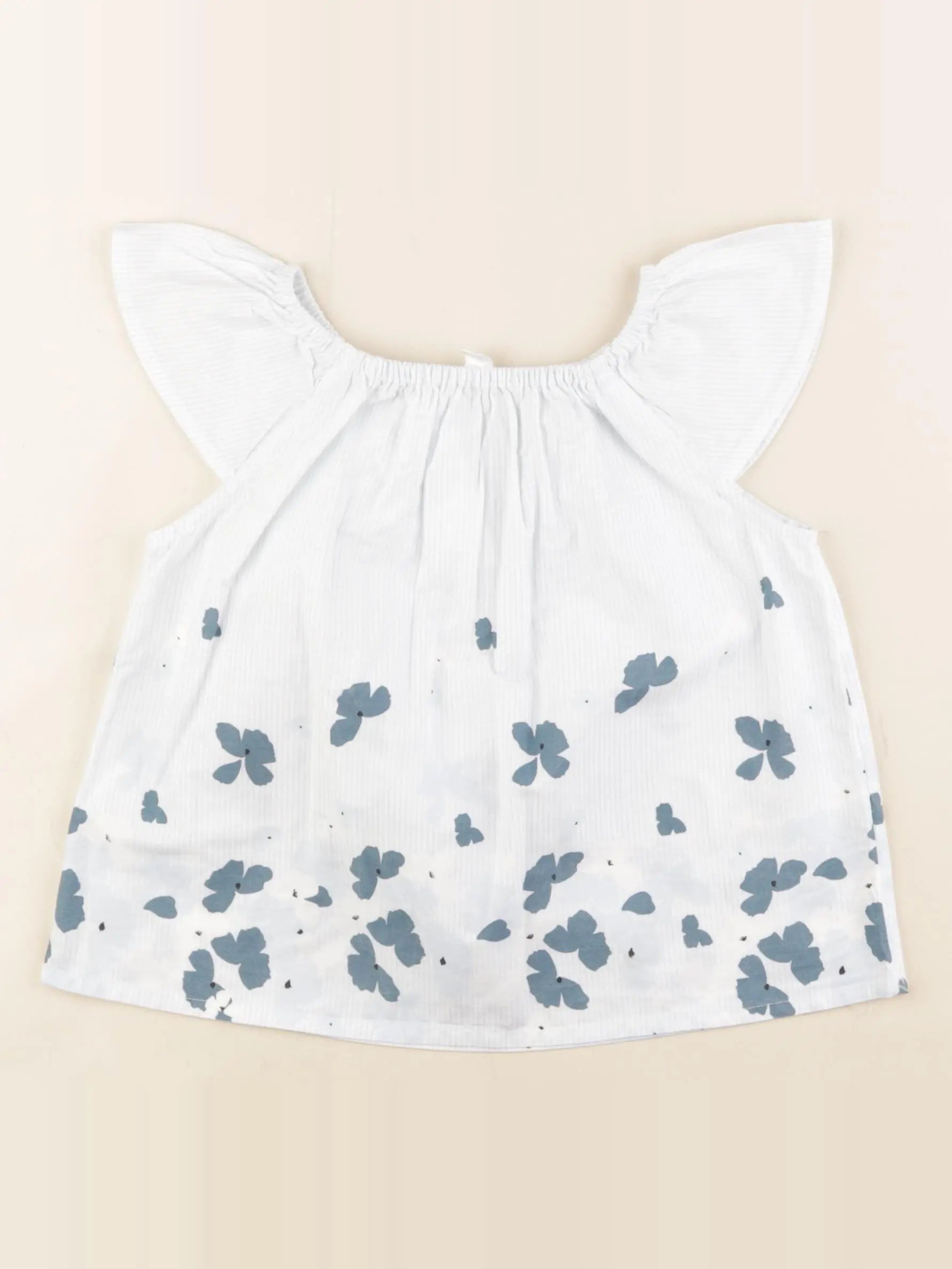 Vertbaudet - blouse blanc, bleu - 4 ans