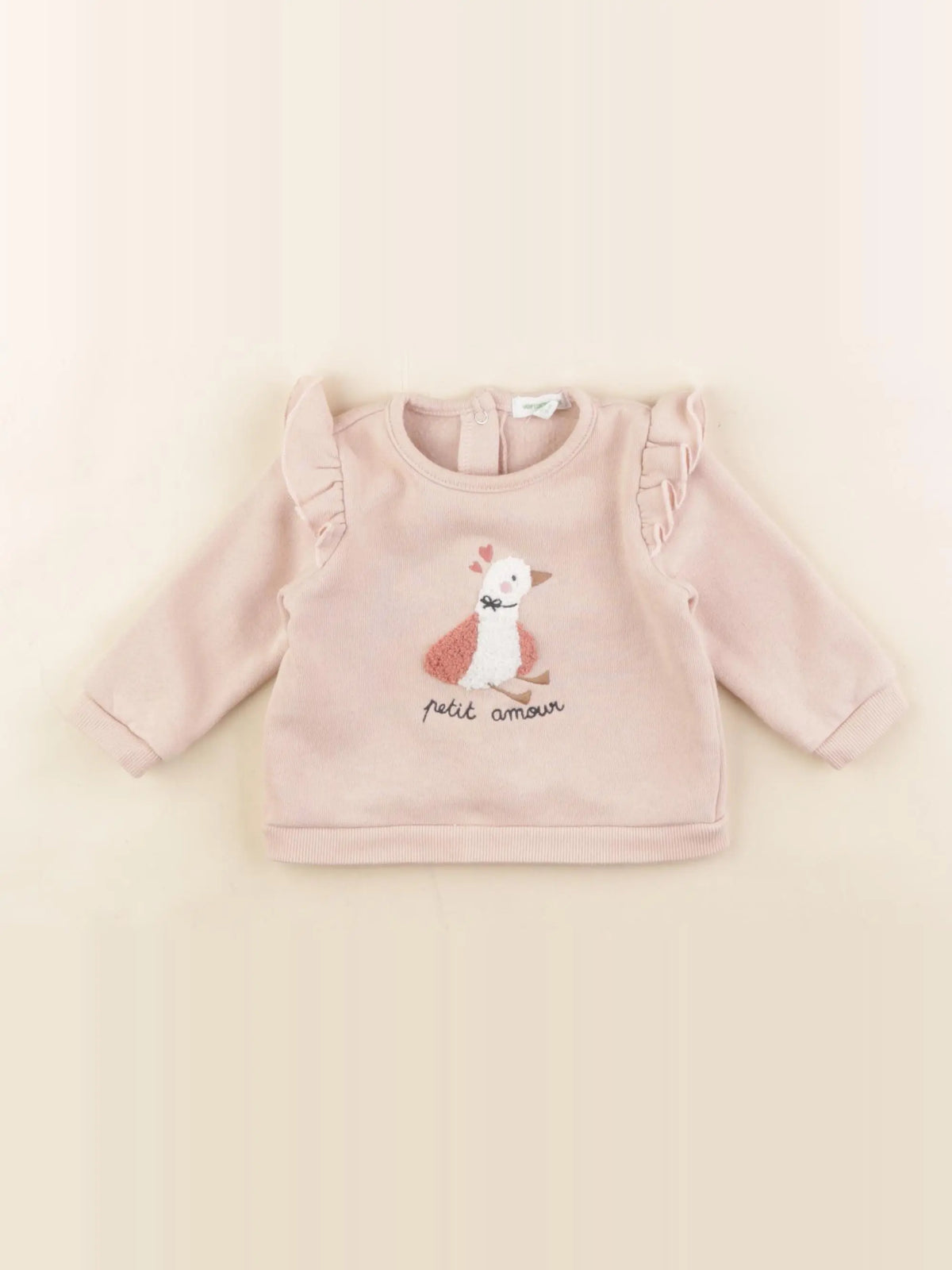 Vertbaudet - sweat rose - 3 mois