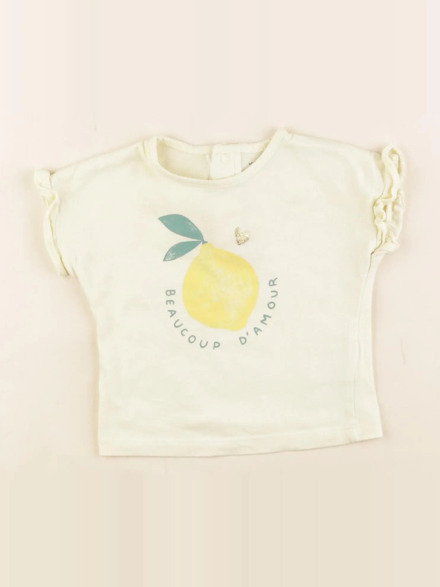 Vertbaudet - tee-shirt jaune - 6 mois