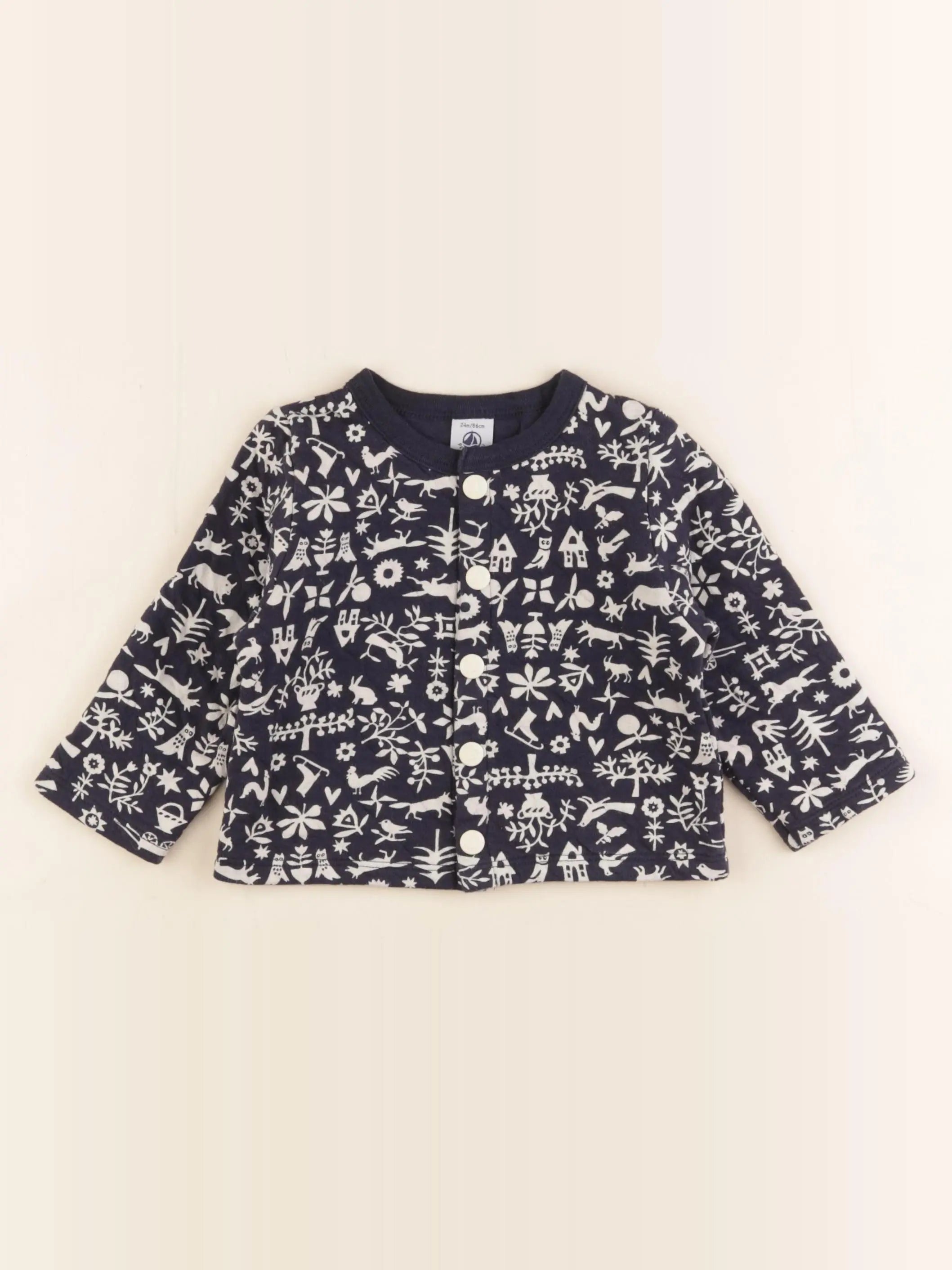 Petit Bateau - sweat bleu - 24 mois