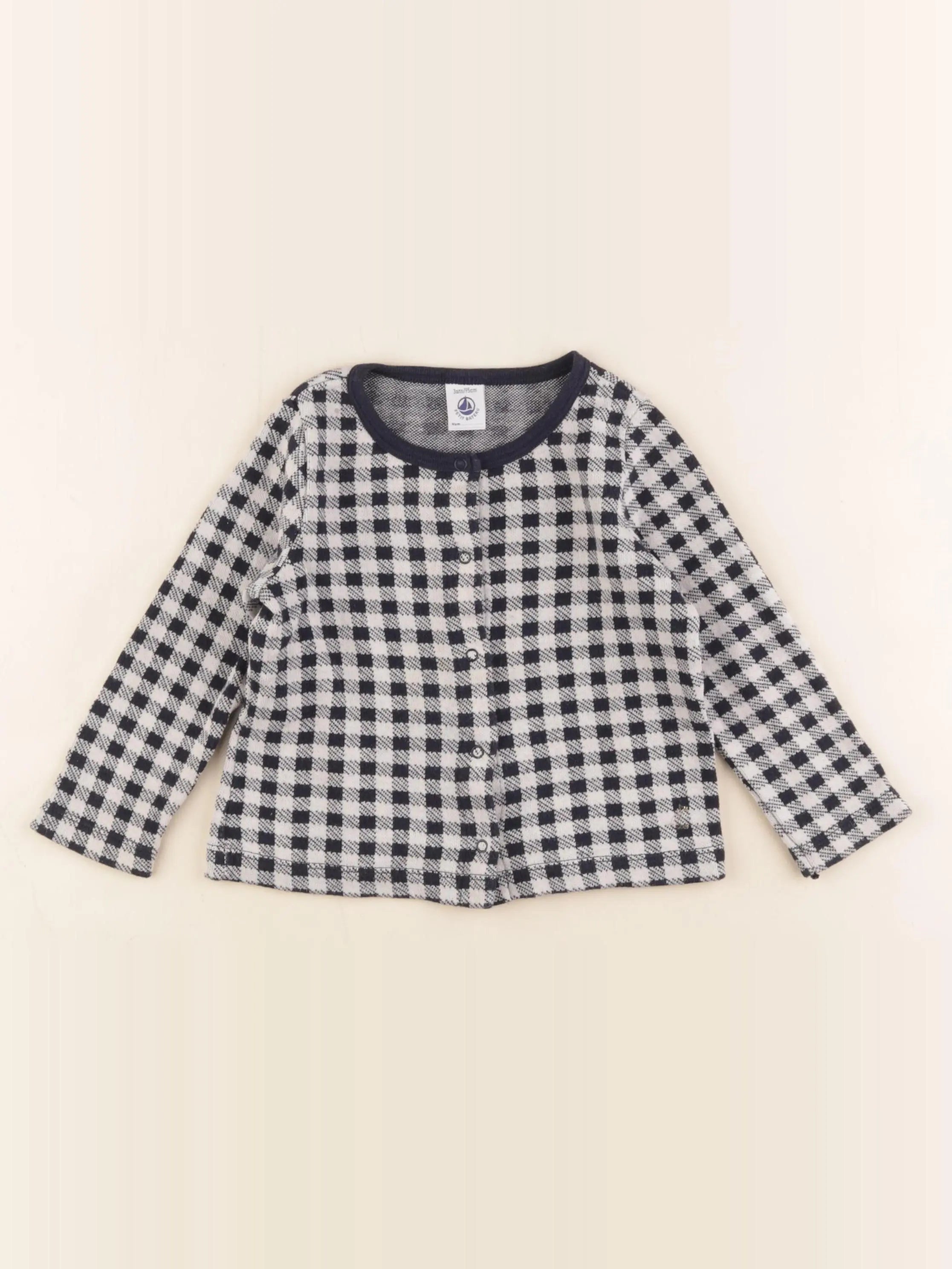 Petit Bateau - sweat blanc, bleu - 3 ans