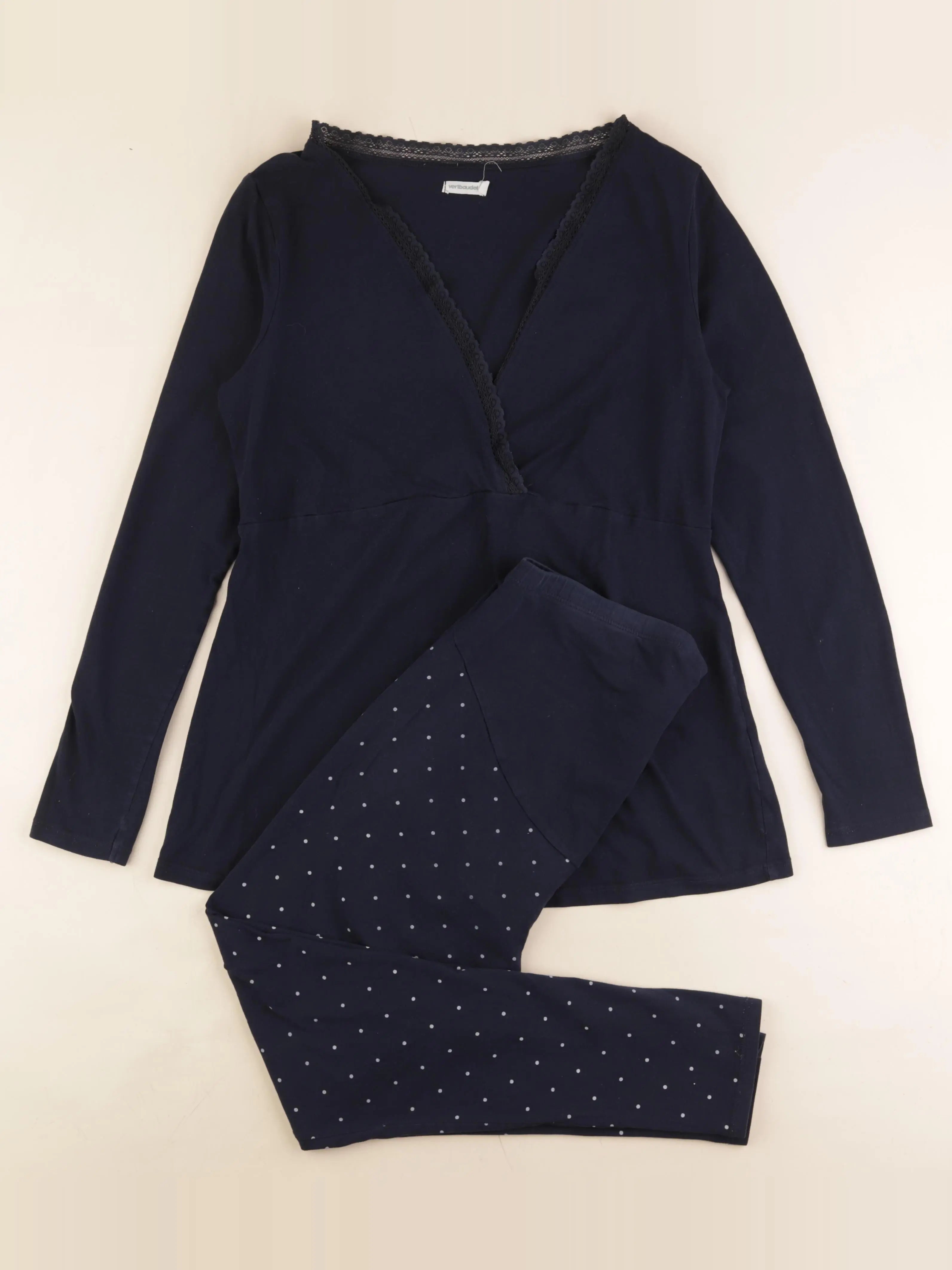 Vertbaudet - pyjama allaitement coton bleu - 42 à 44