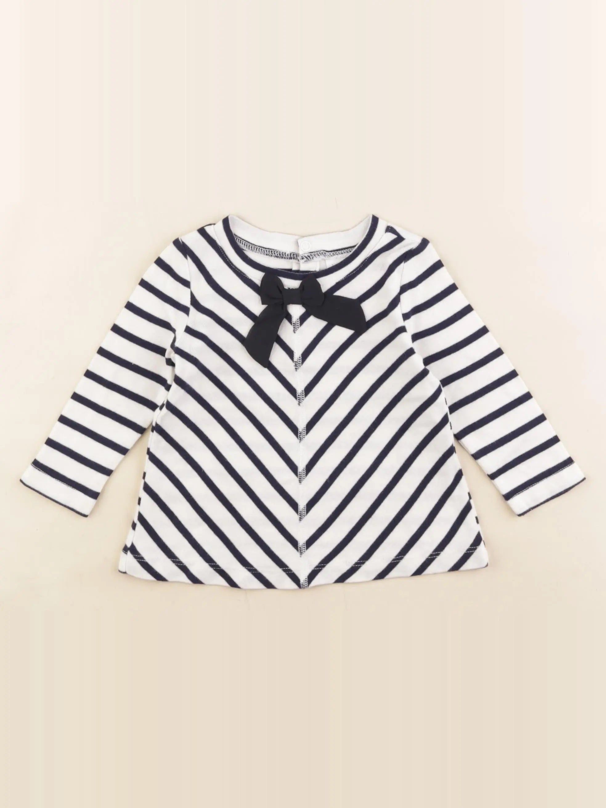 Natalys - tee-shirt blanc, bleu - 12 mois