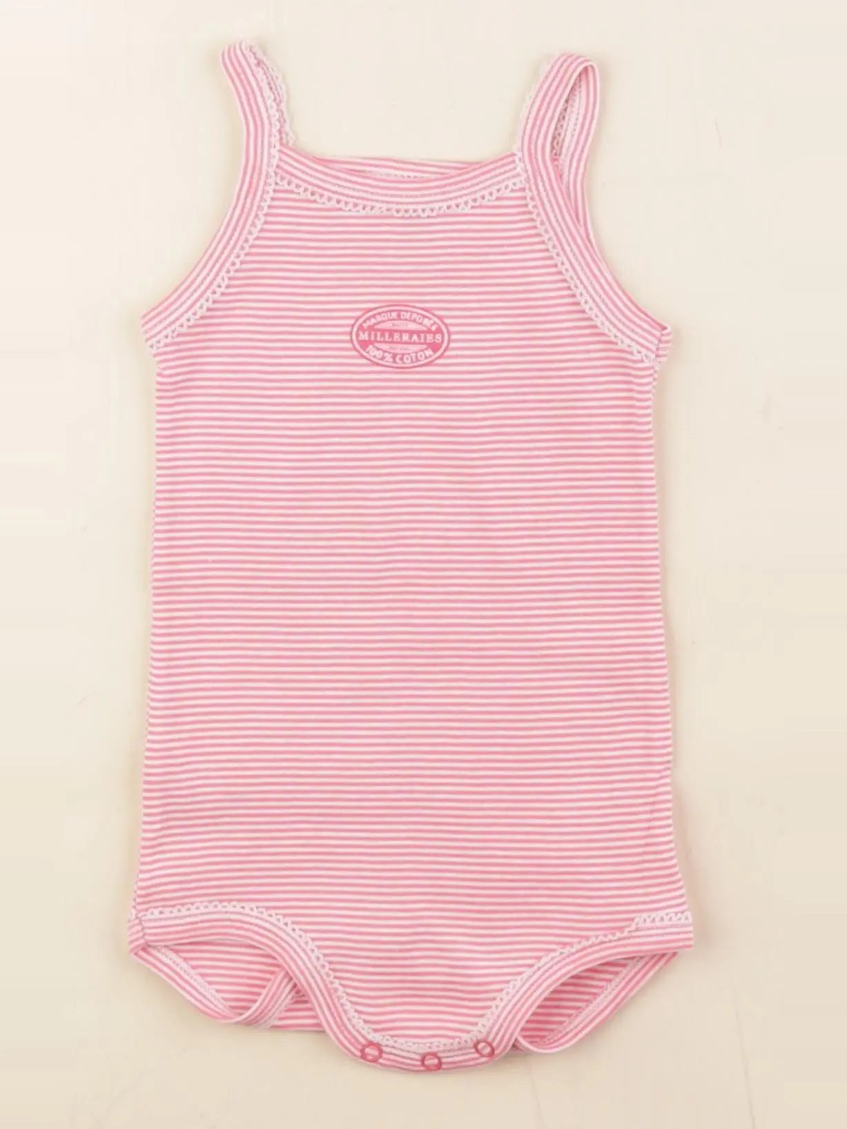 Petit Bateau - body rose, blanc - 12 mois