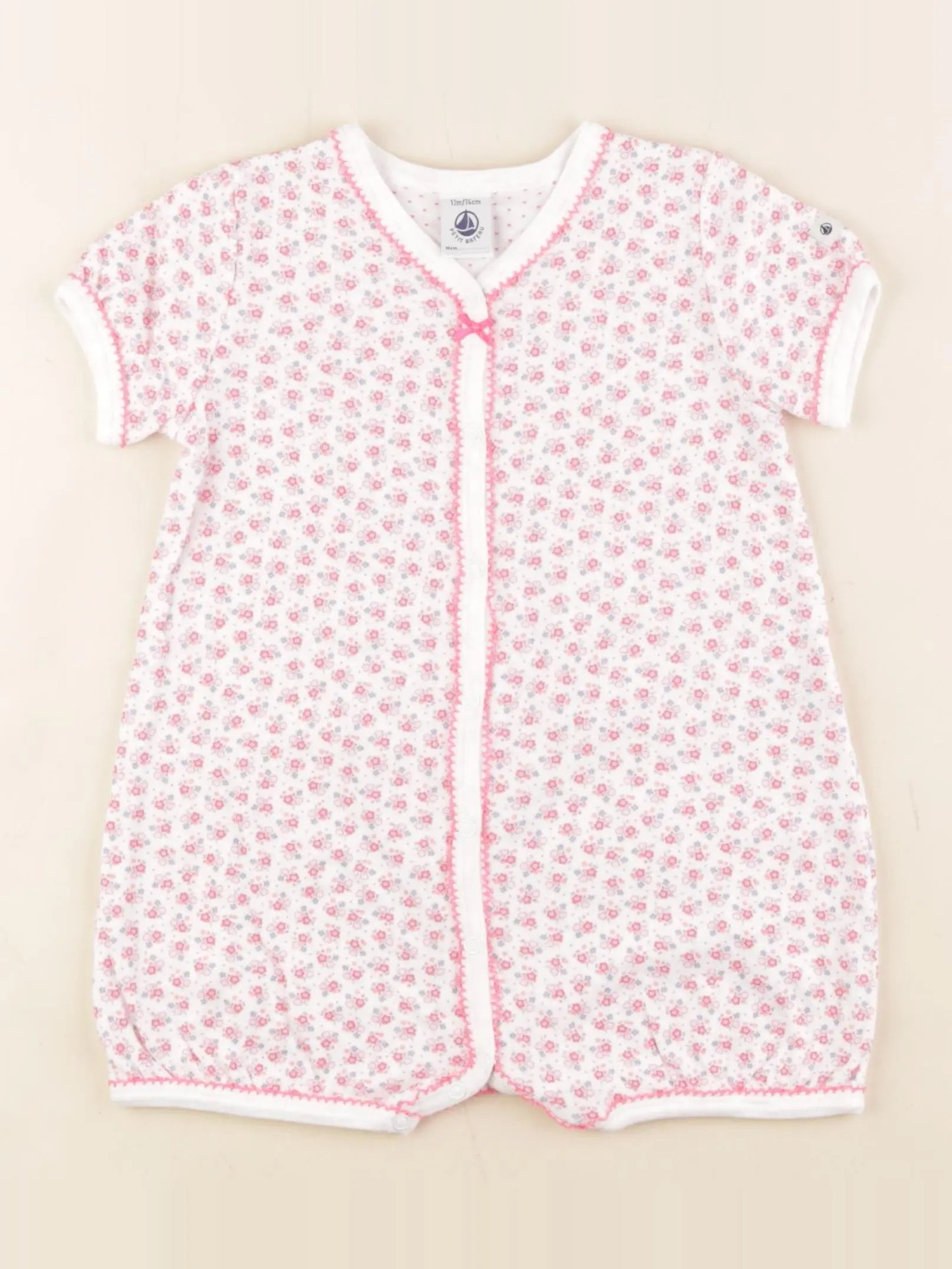 Petit Bateau - pyjama coton rose - 12 mois