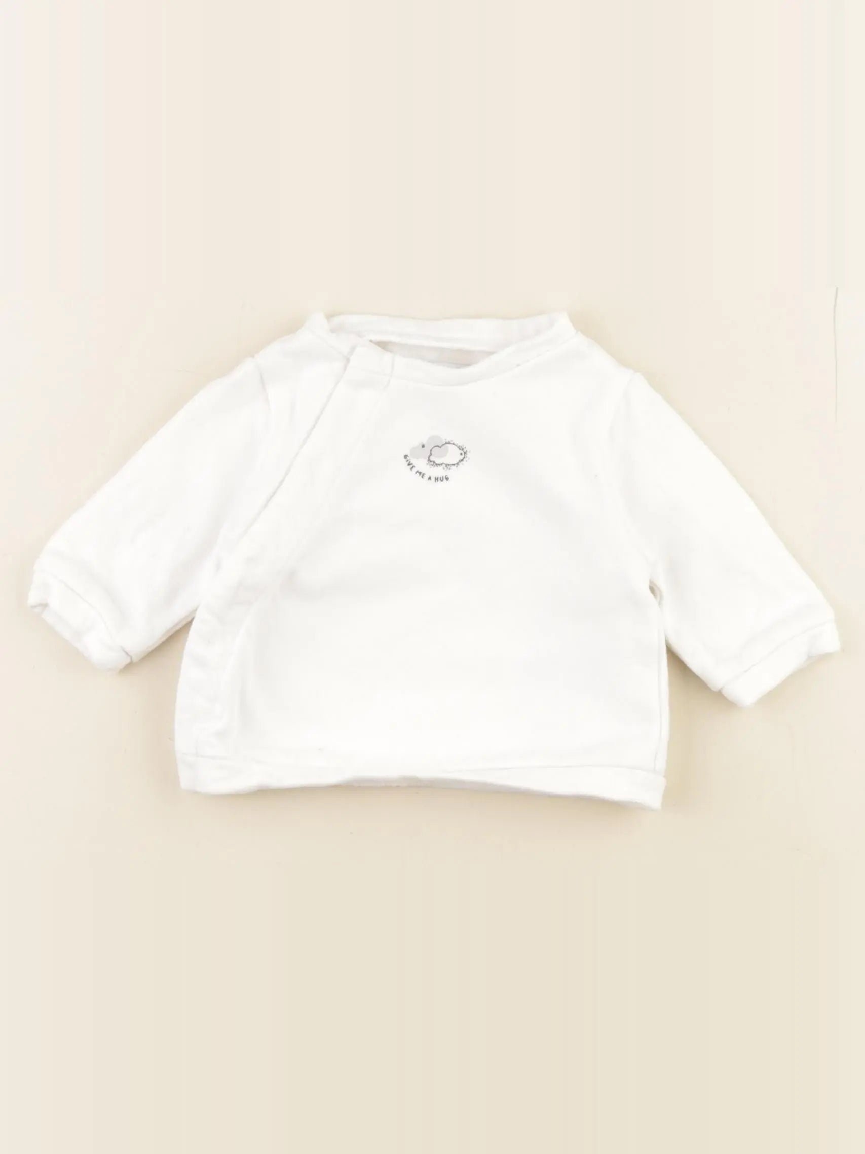 Vertbaudet - sweat blanc - 1 mois