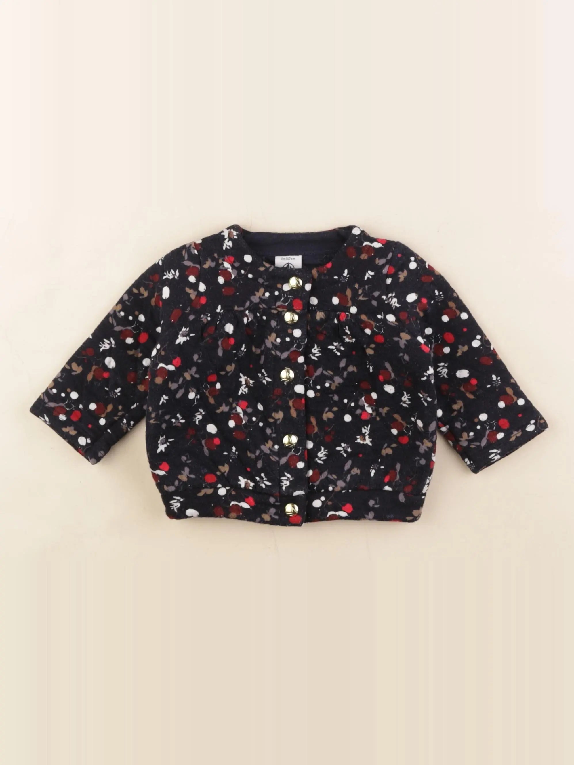 Petit Bateau - sweat bleu, rouge - 6 mois