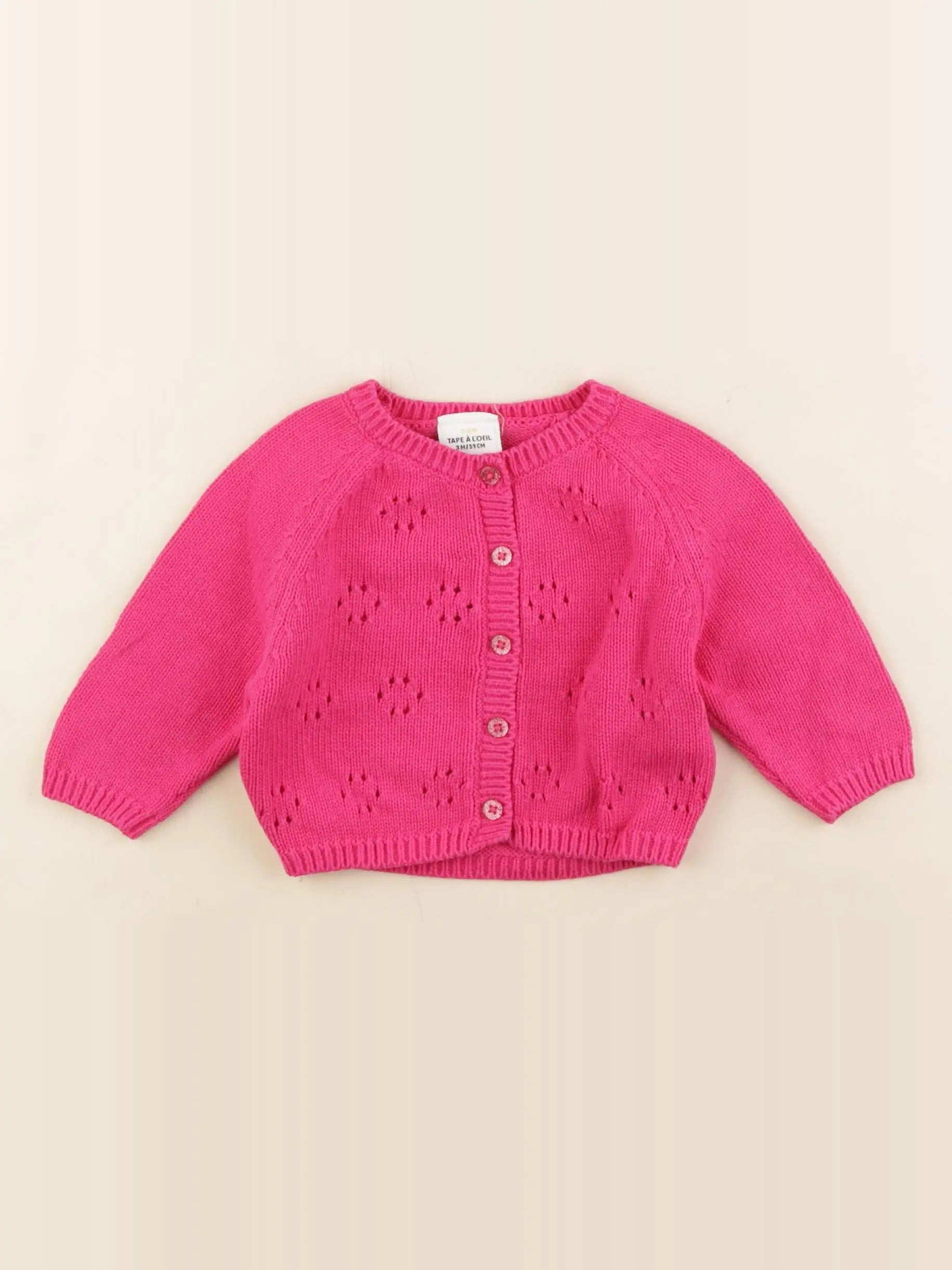 Tape à l'oeil - gilet rose - 3 mois