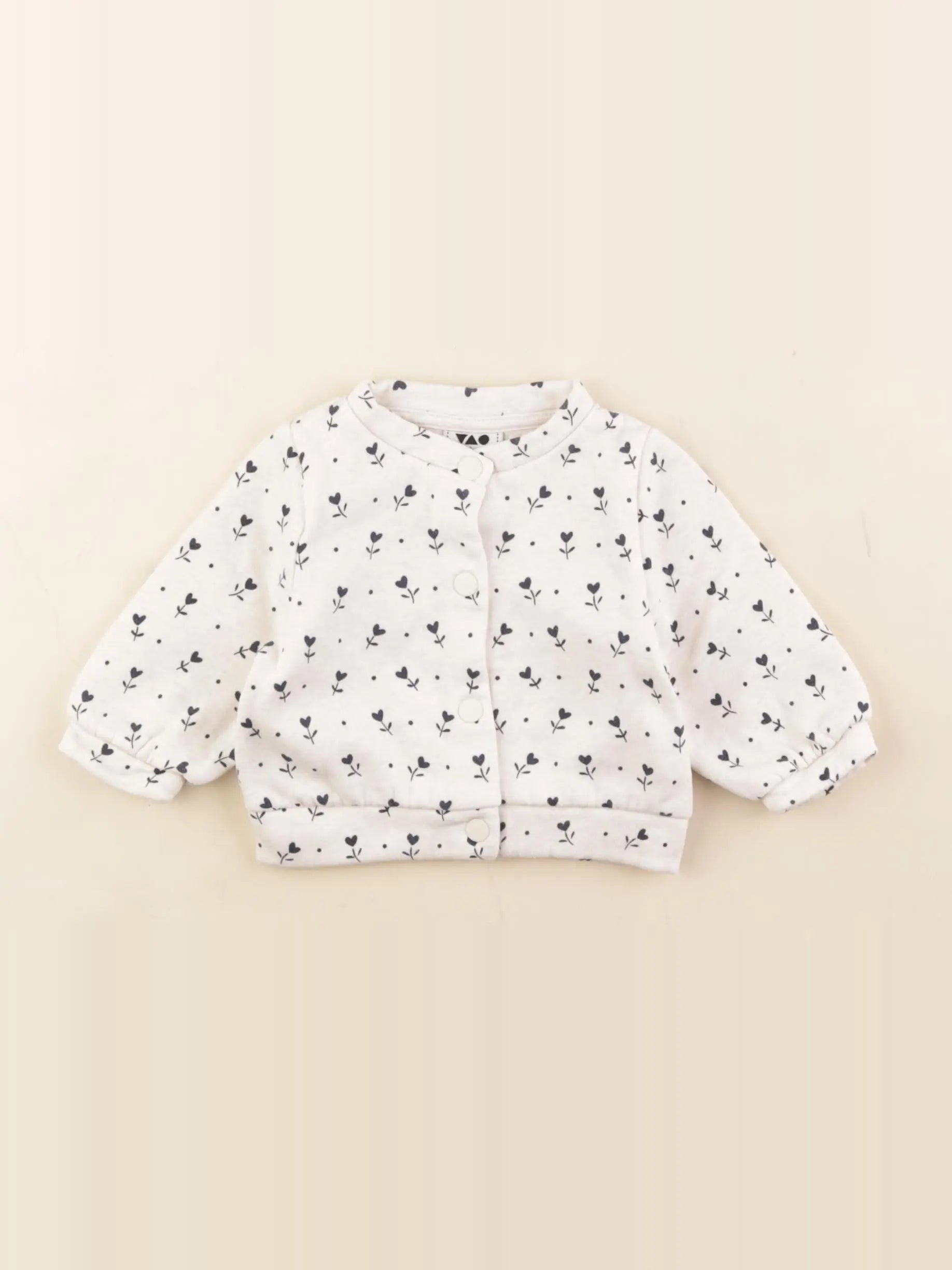 Tape à l'oeil - sweat blanc, bleu - 3 mois