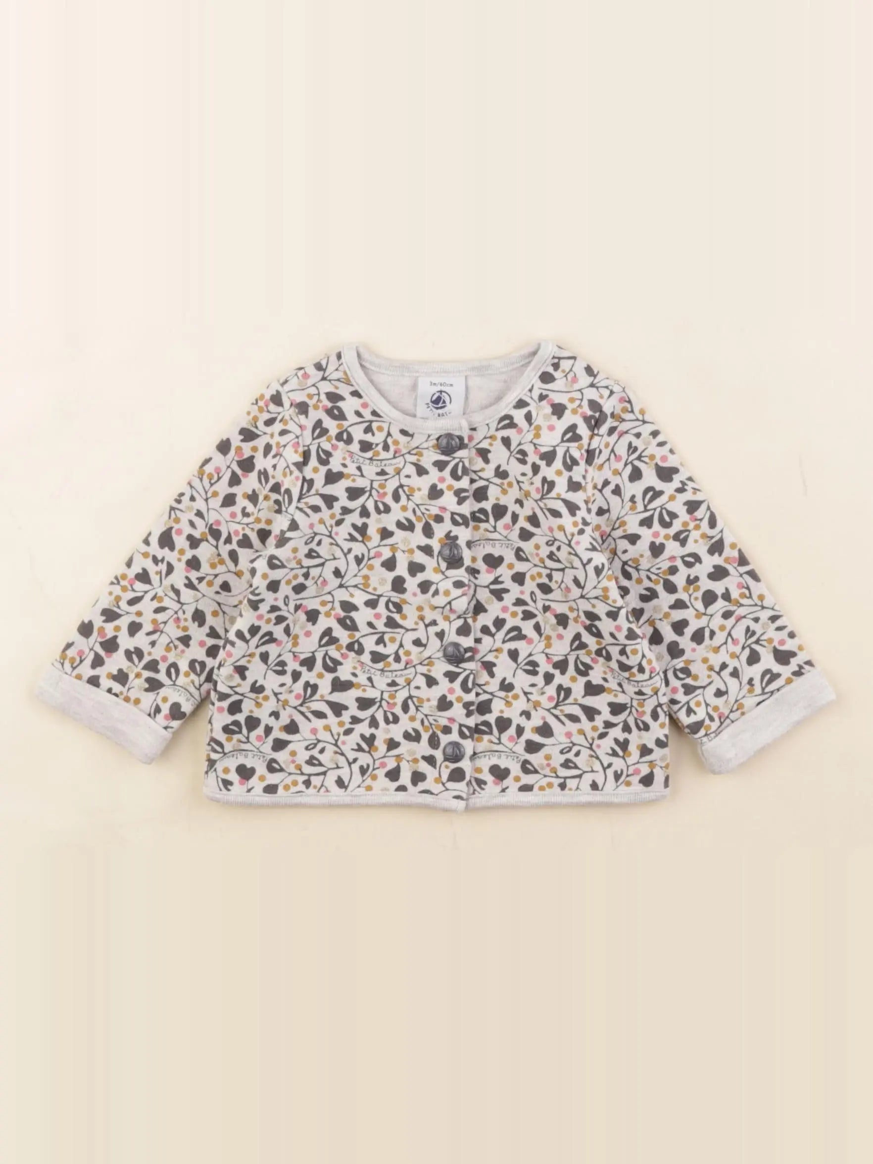 Petit Bateau - tee-shirt gris - 3 mois