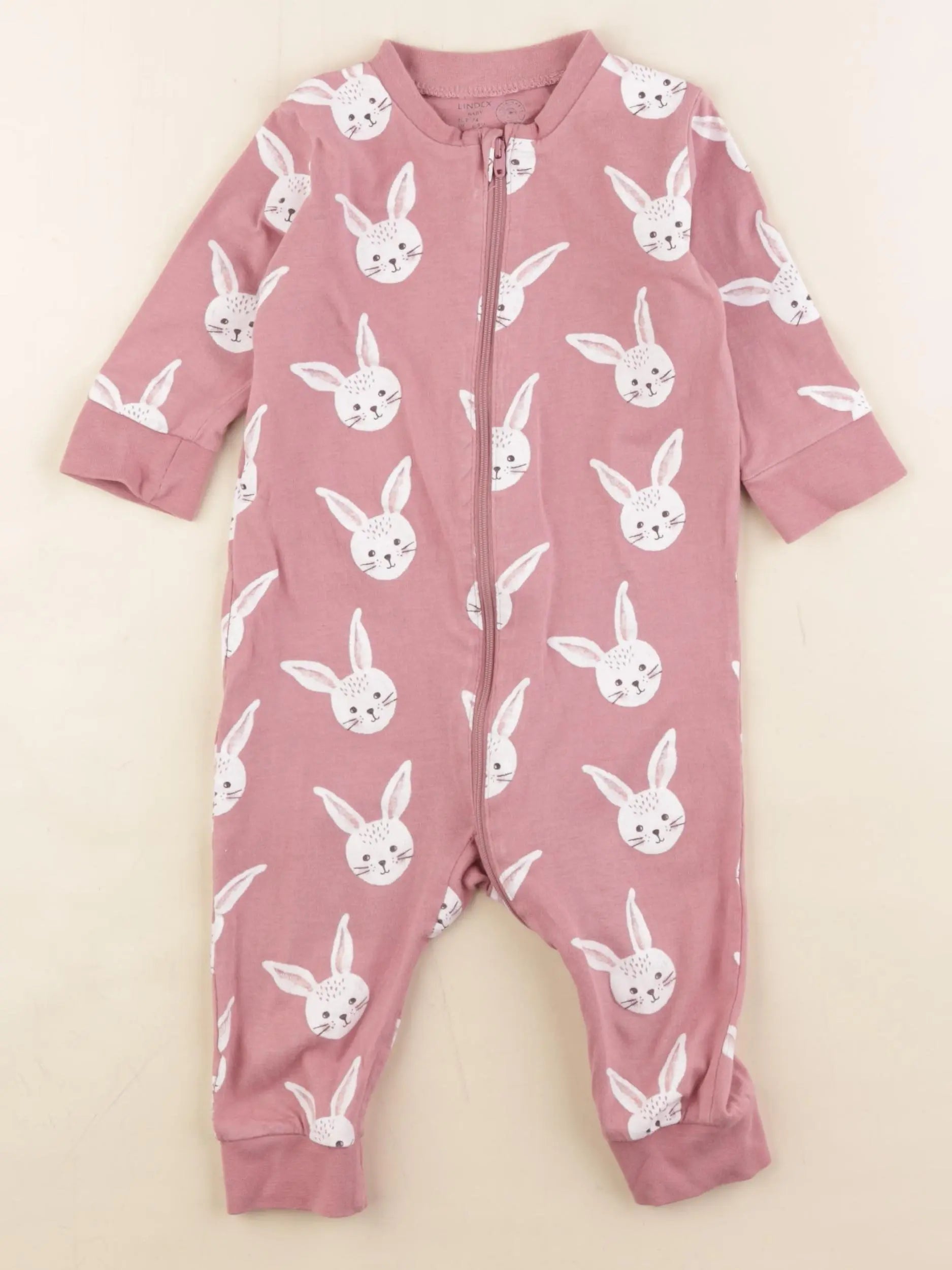 Lindex - pyjama coton rose - 6/9 mois