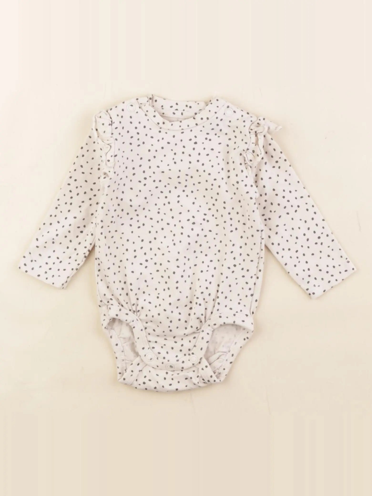 H&M - body beige, noir - 1/2 mois