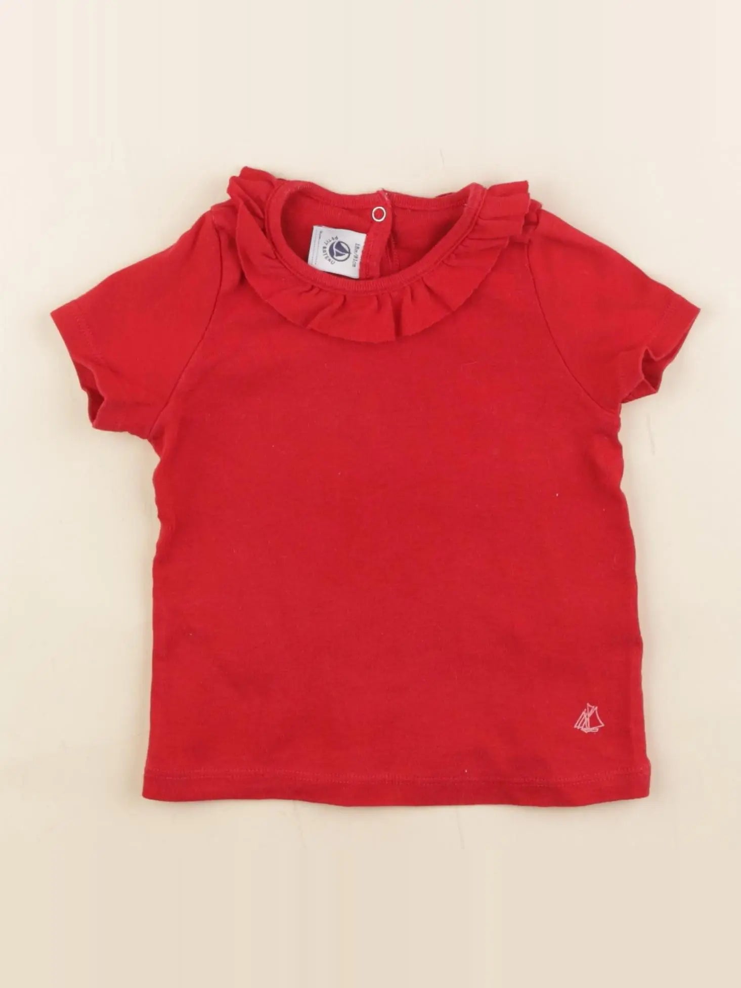 Petit Bateau - tee-shirt rouge - 18 mois
