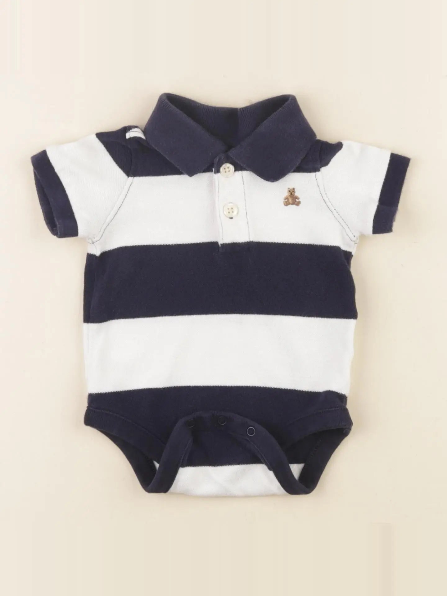 GAP - body à col bleu, blanc - 0/3 mois