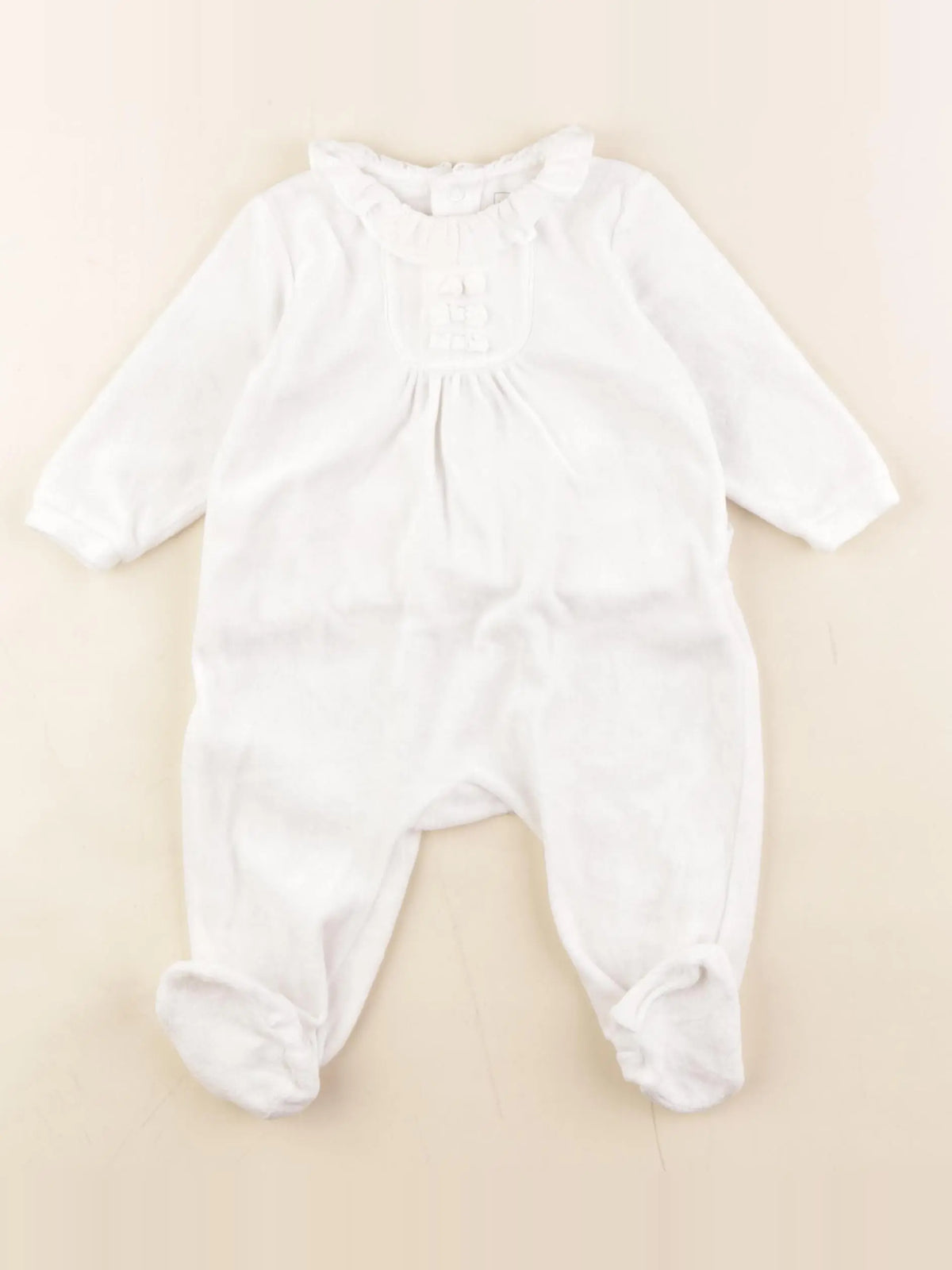 Carrément Beau - pyjama velours blanc - 6 mois