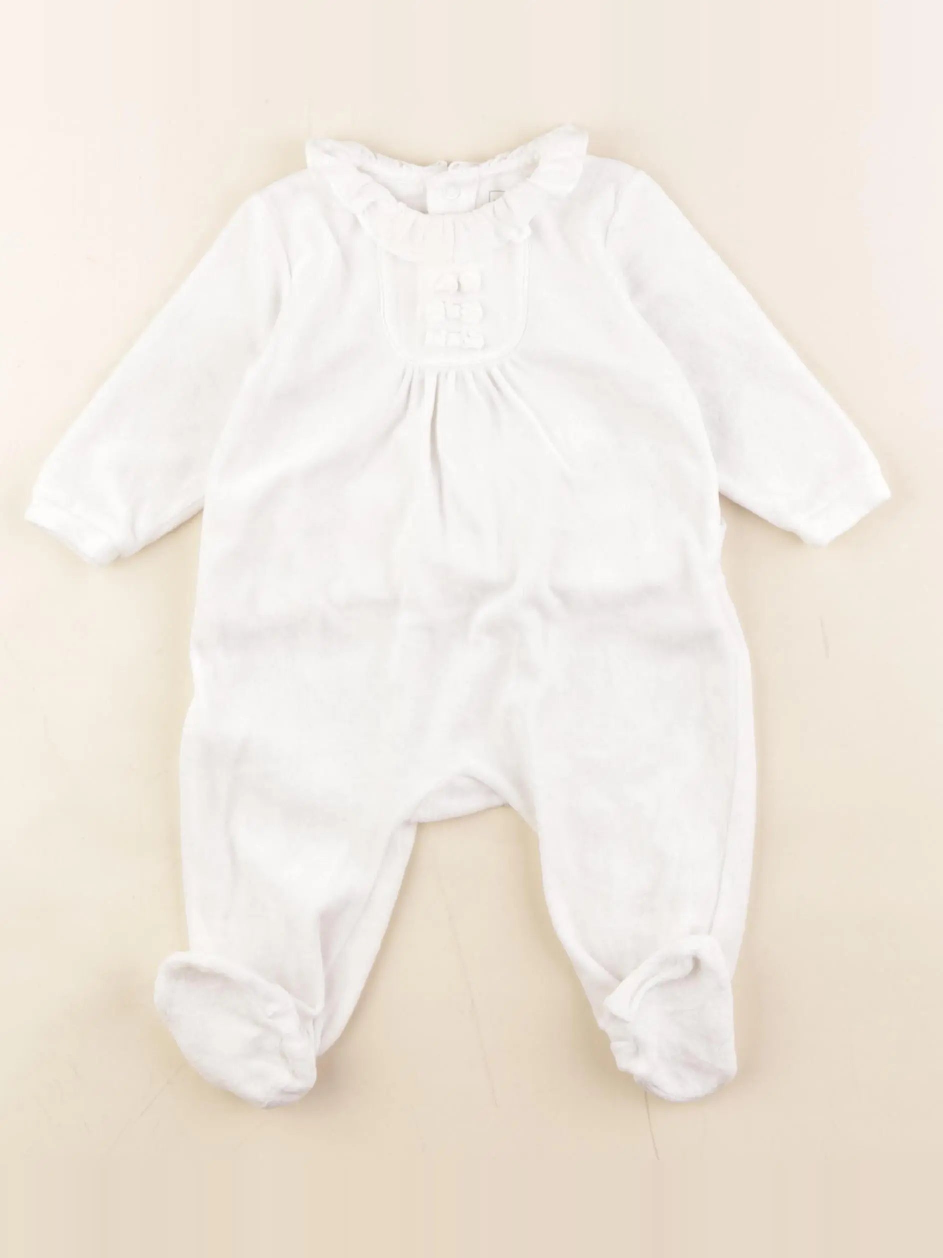 Carrément Beau - pyjama velours blanc - 6 mois
