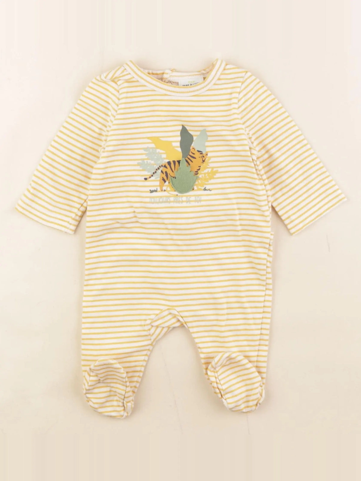 Tape à l'oeil - pyjama coton blanc, jaune - 1 mois