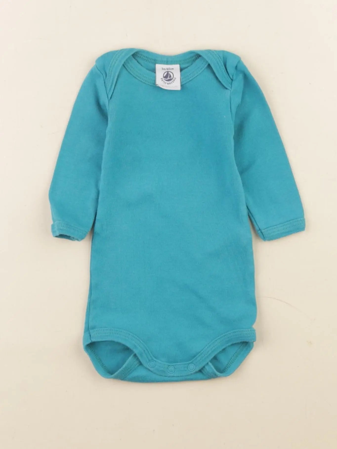 Petit Bateau - body bleu, vert - 3 mois