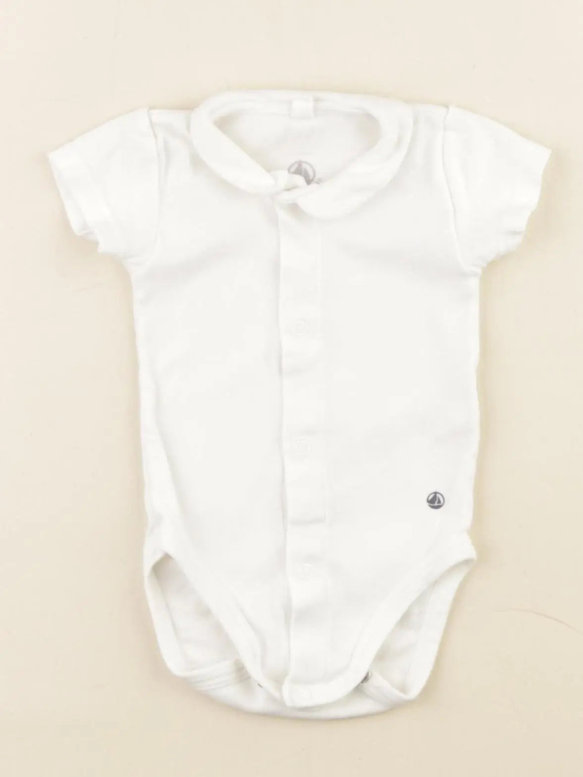 Petit Bateau - body à col blanc - 3 mois