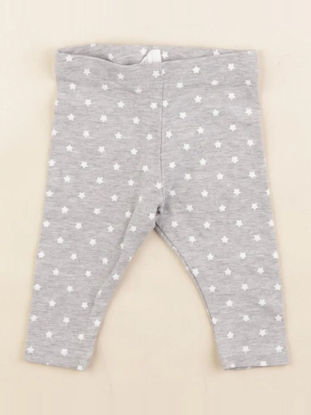 H&M - legging gris, blanc - 2/4 mois