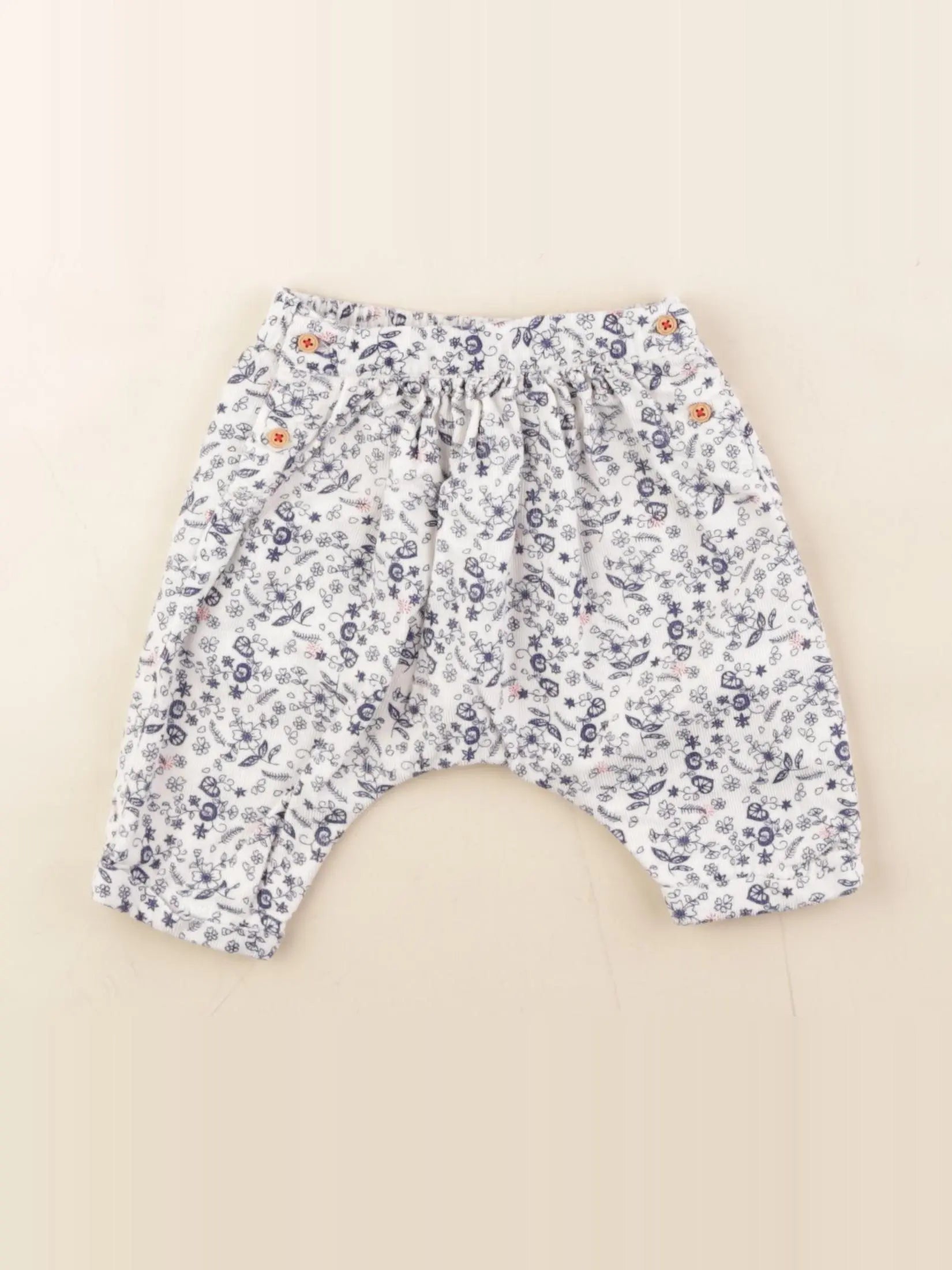 Boutchou - sarouel beige, bleu - 1 mois