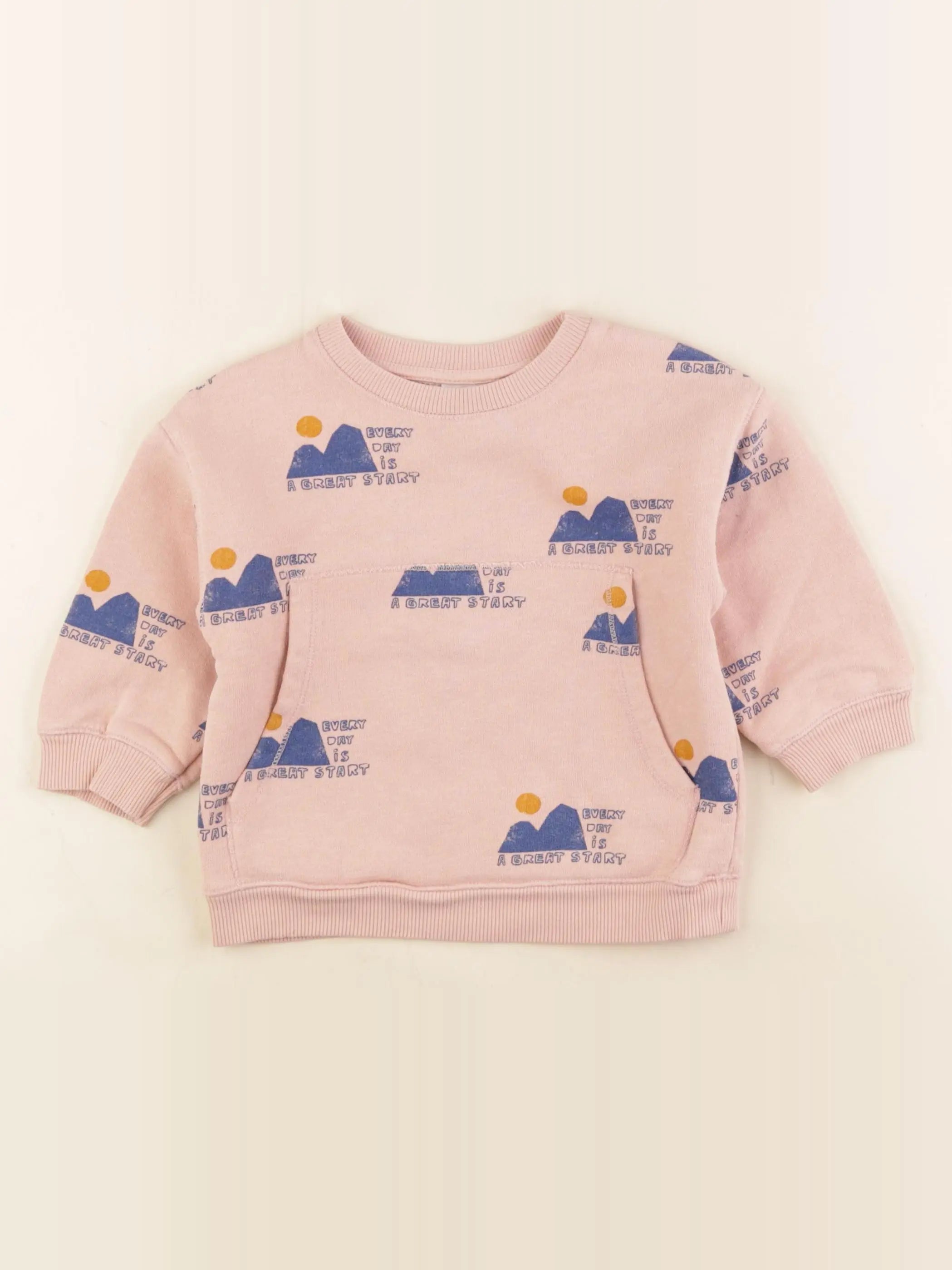 Zara - sweat rose, bleu - 12/18 mois