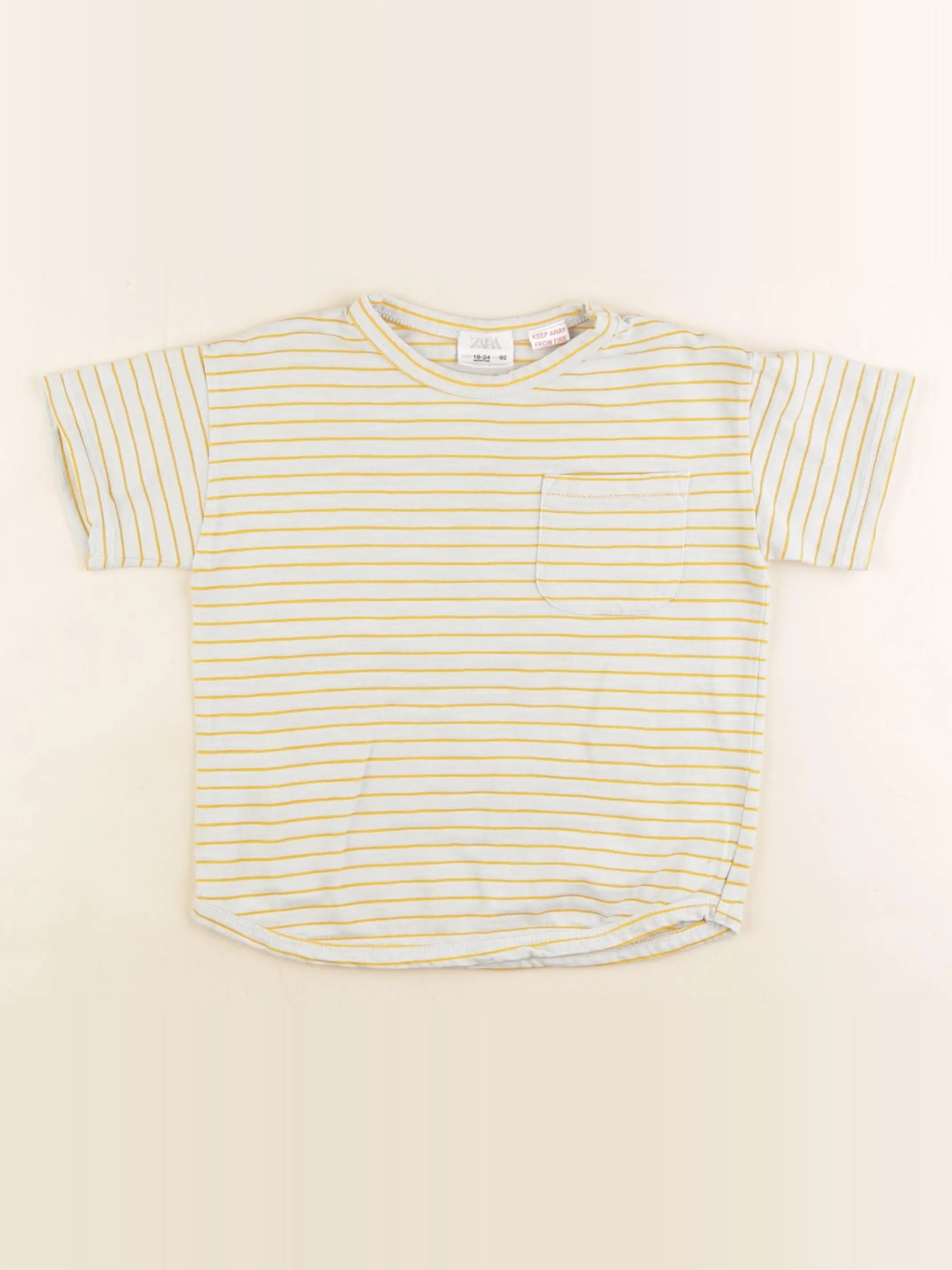 Zara - tee-shirt vert, orange - 18/24 mois