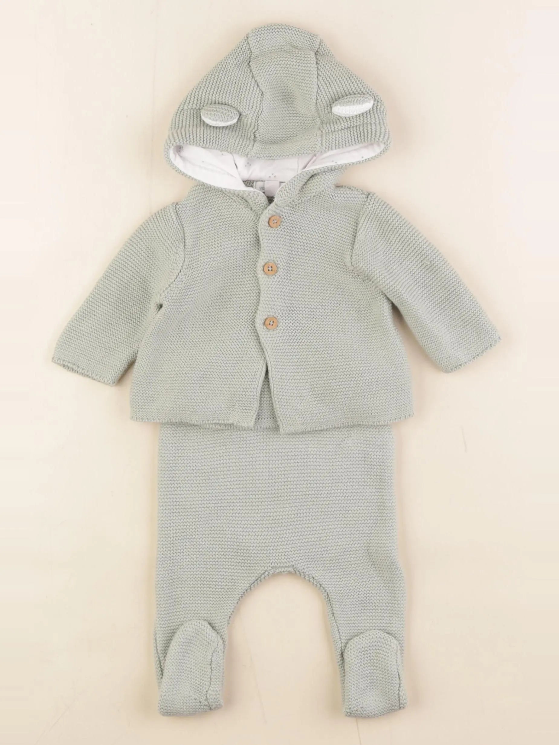 Vertbaudet - ensemble vert - 1 mois