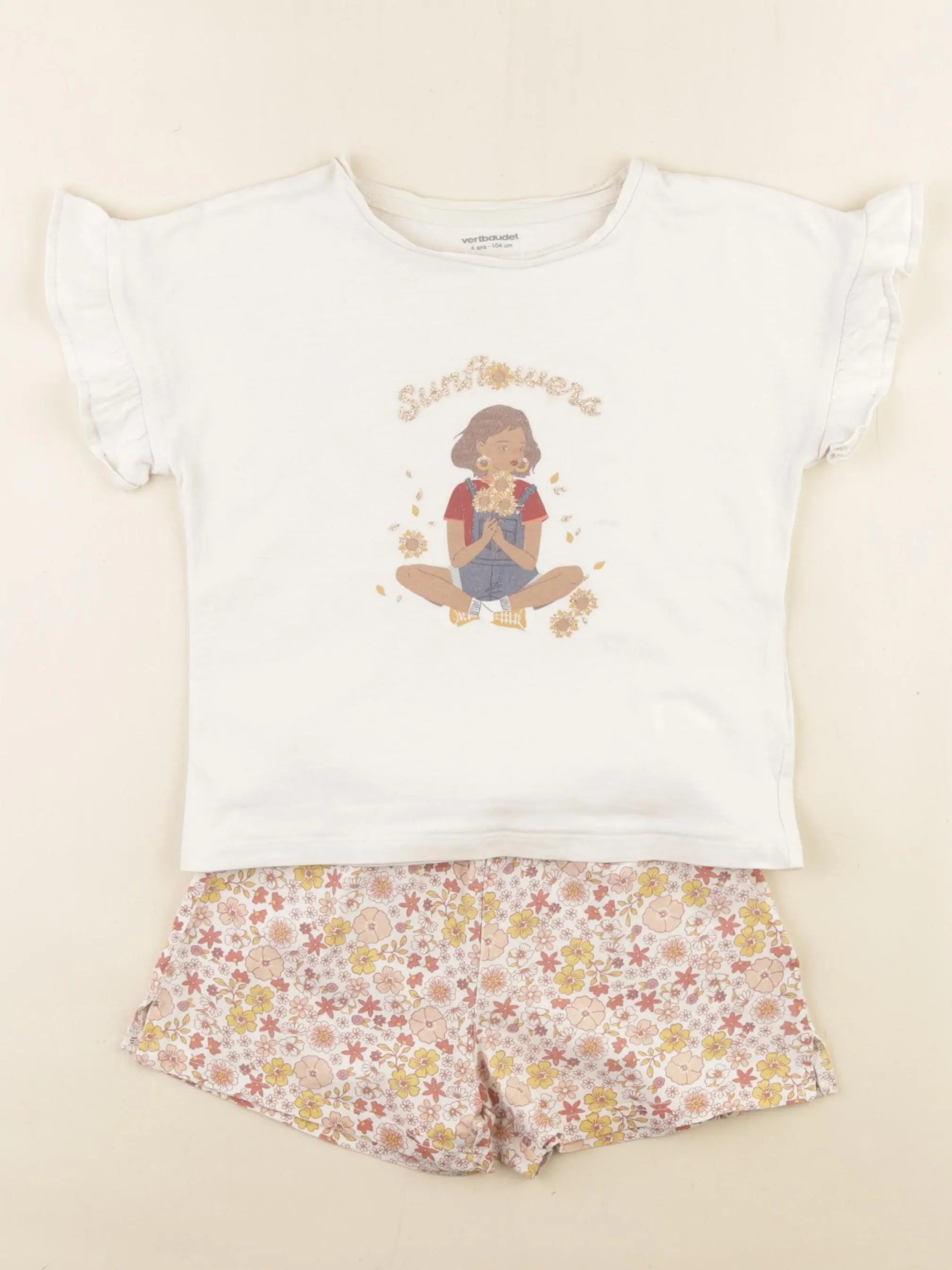 Vertbaudet - pyjama coton multicolore - 4 ans