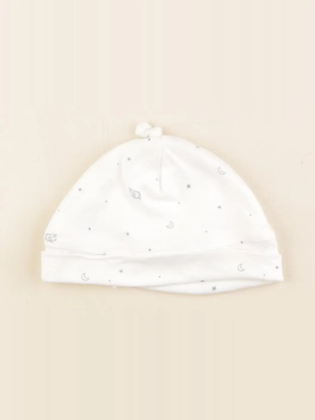 Vertbaudet - bonnet blanc, bleu - 3/6 mois