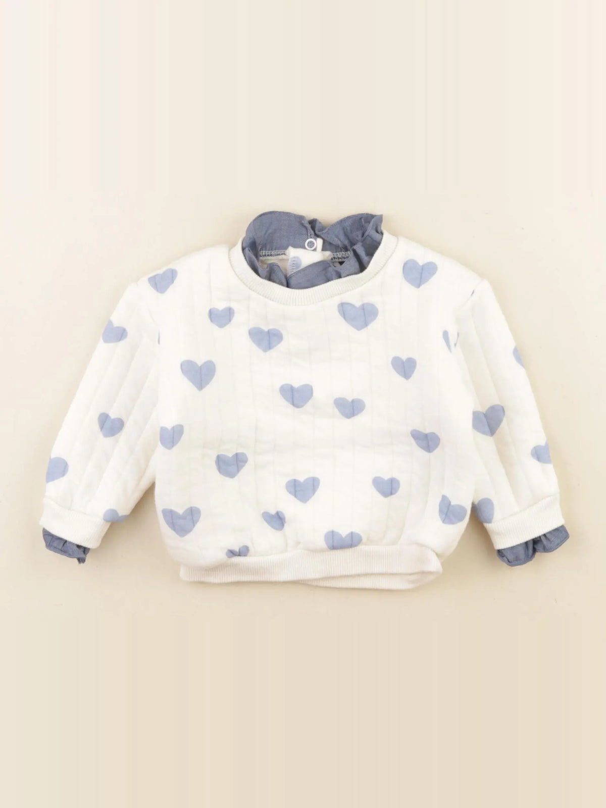 Tape à l'oeil - sweat blanc, bleu - 6 mois