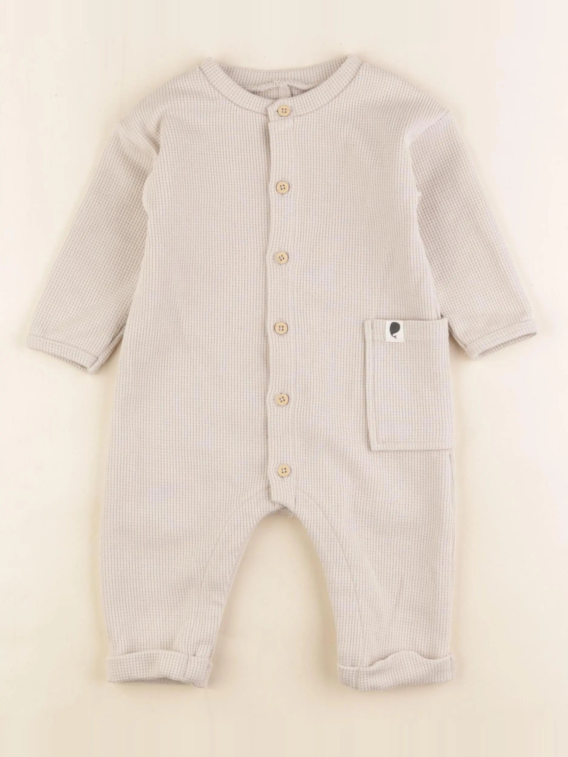 Vertbaudet - combinaison beige - 9 mois