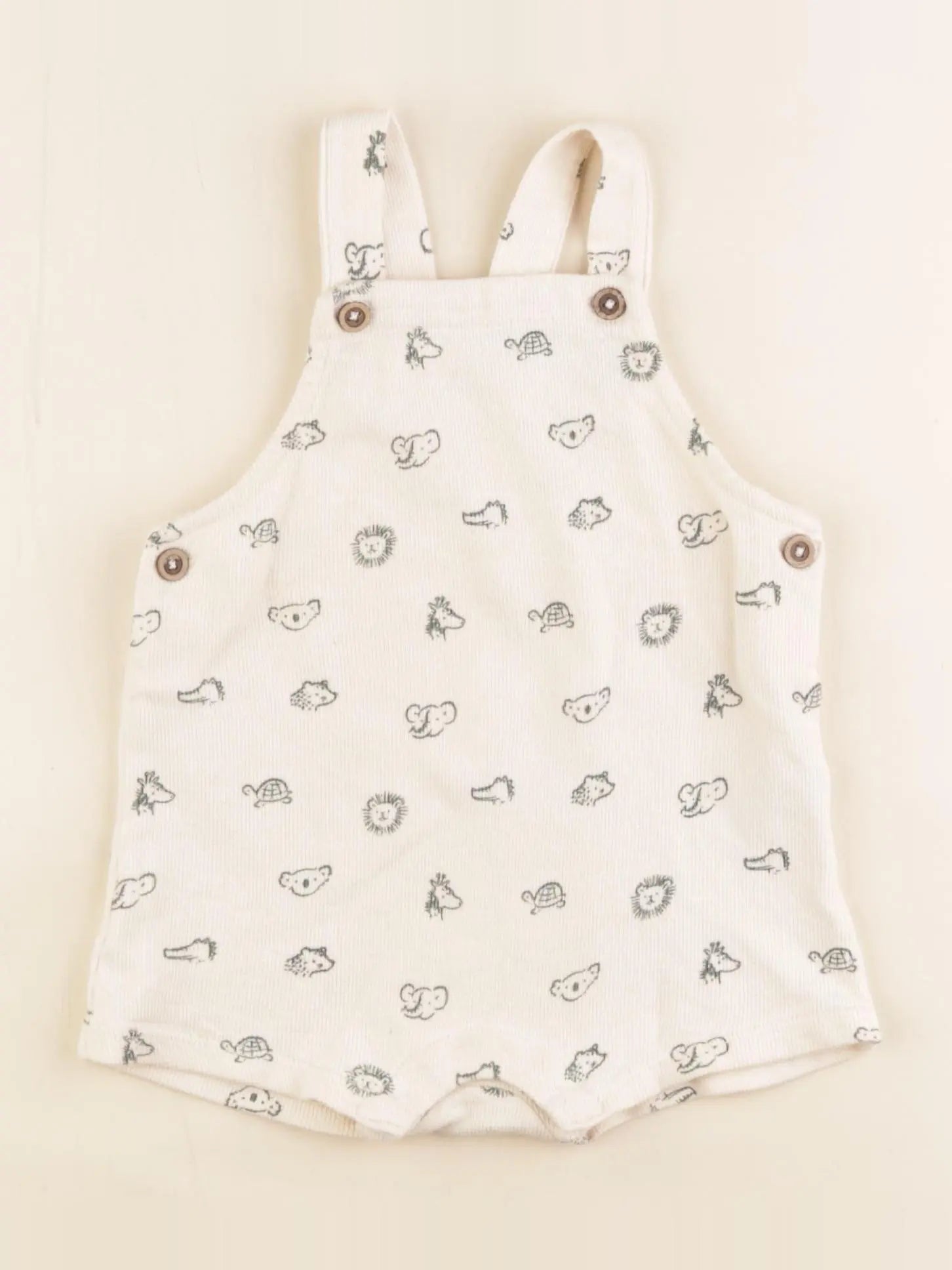 Vertbaudet - combinaison beige, vert - 12 mois