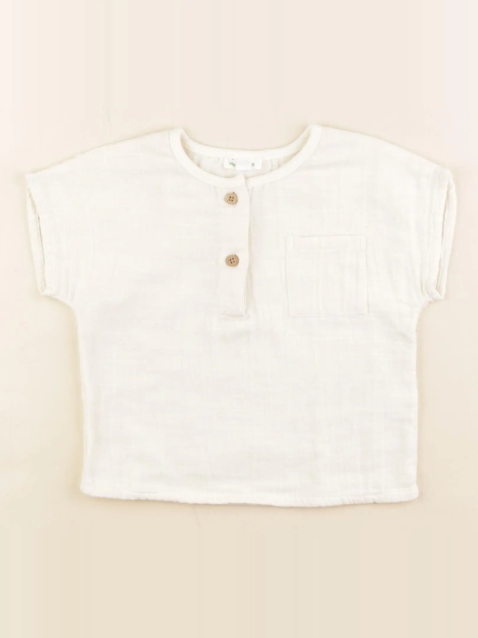 Vertbaudet - tee-shirt beige - 18 mois