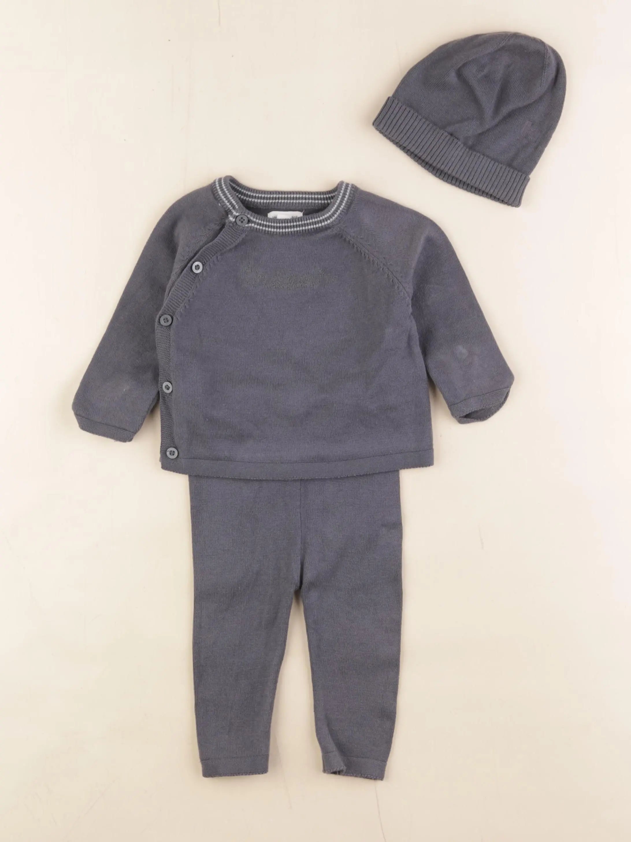 Vertbaudet - ensemble gris - 6 mois