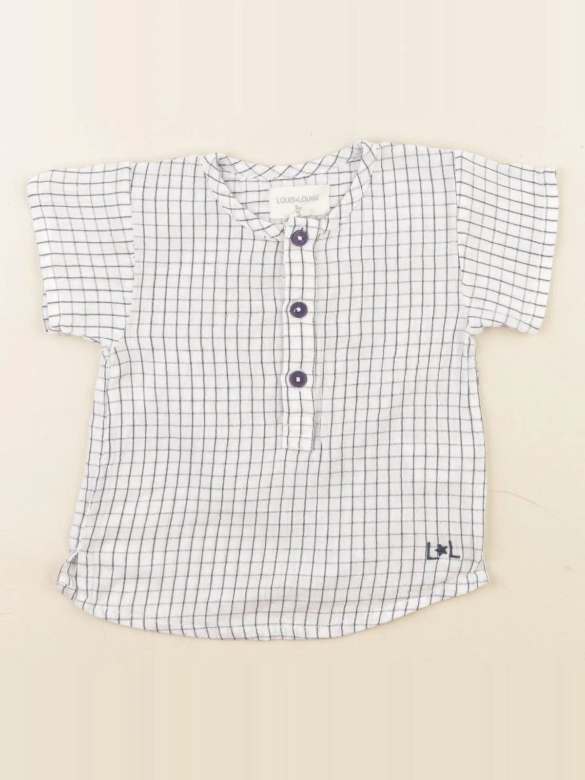 Louis Louise - chemise bleu - 6 mois