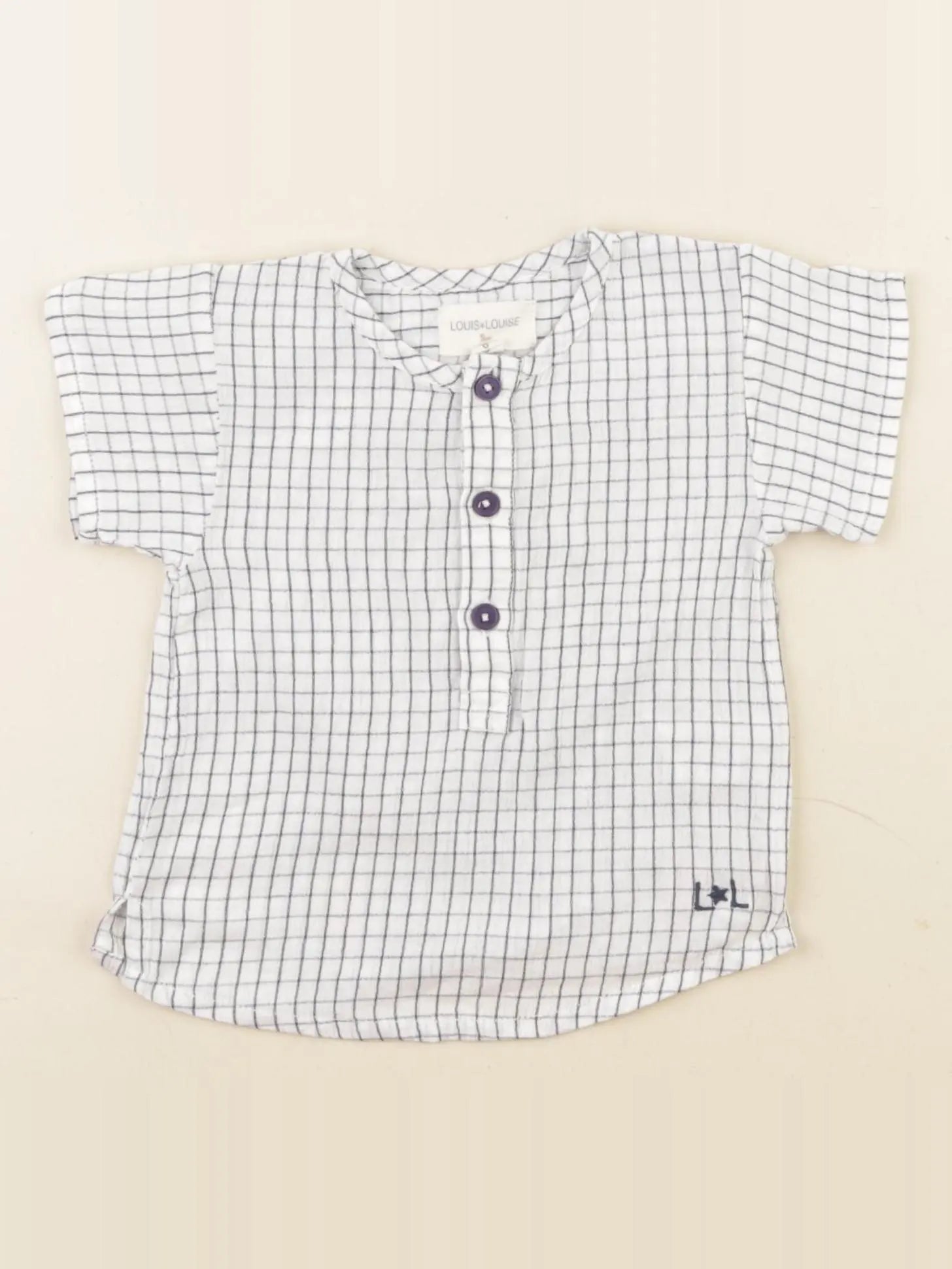 Louis Louise - chemise bleu - 6 mois