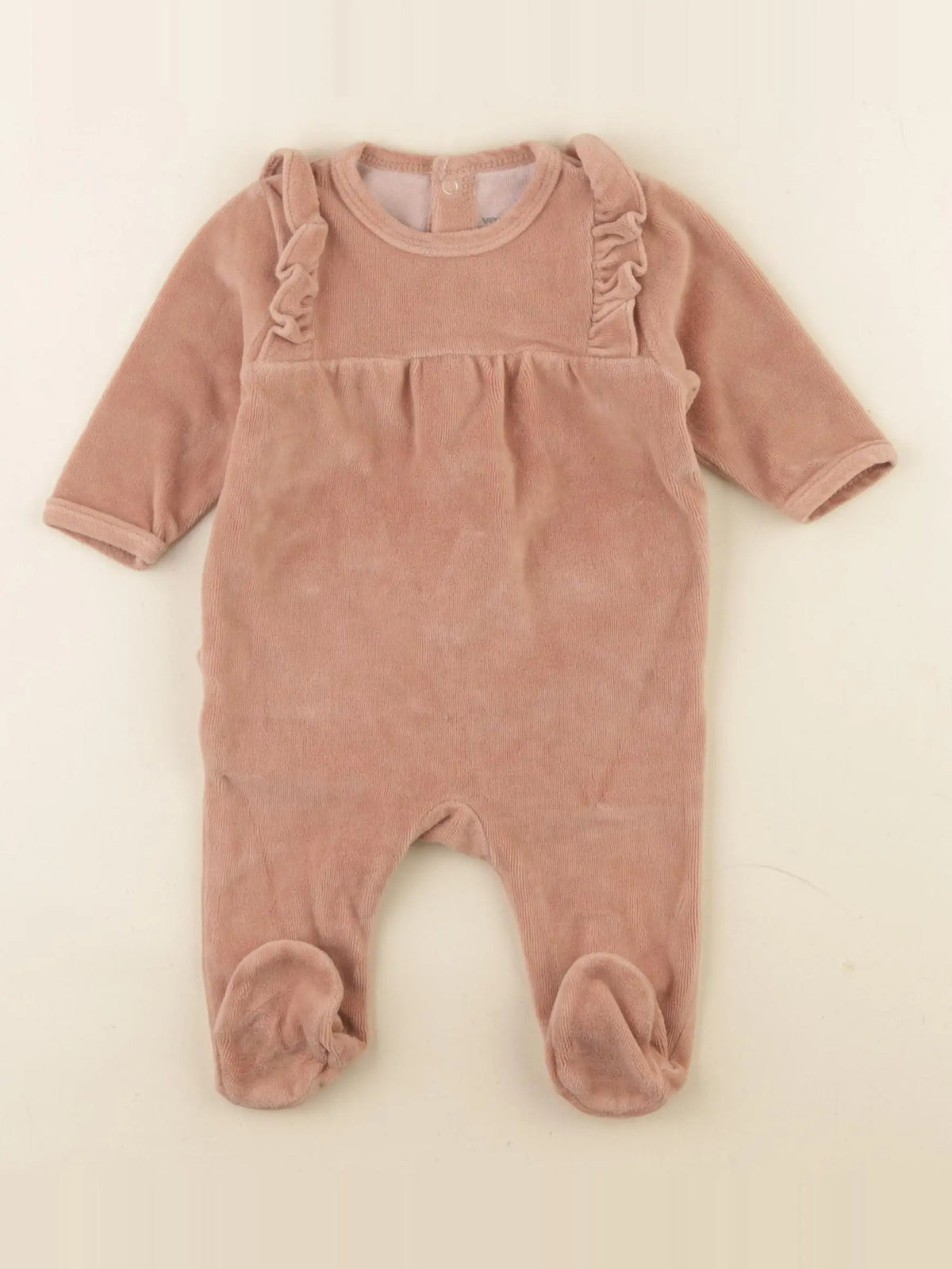 Vertbaudet - pyjama velours marron - 3 mois