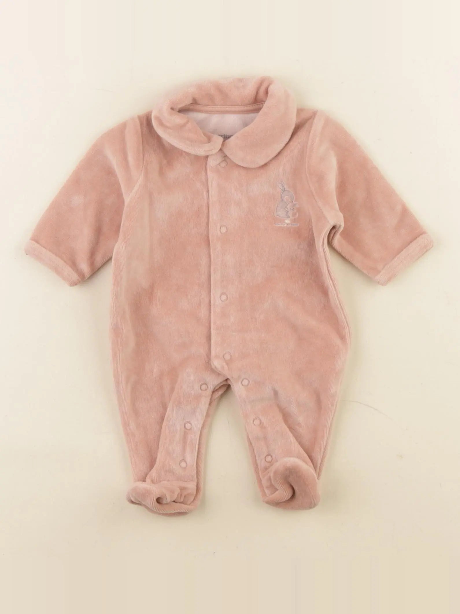 Vertbaudet - pyjama velours rose - 0 mois