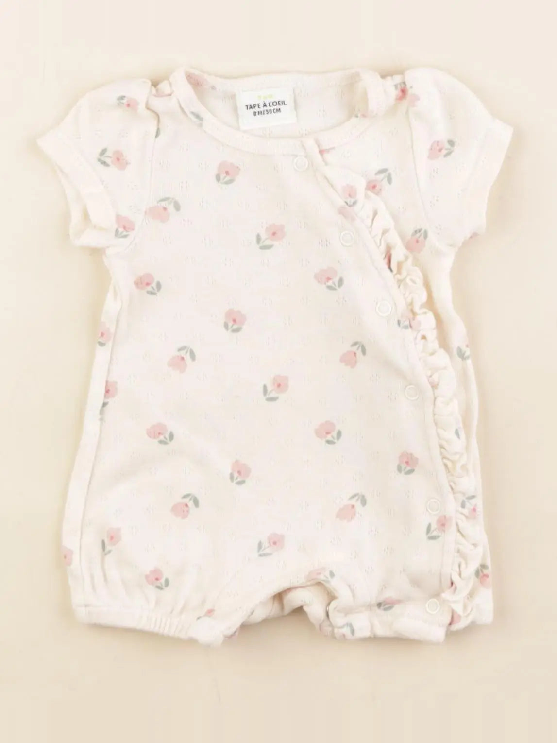 Tape à l'oeil - pyjama coton beige, rose - 0 mois