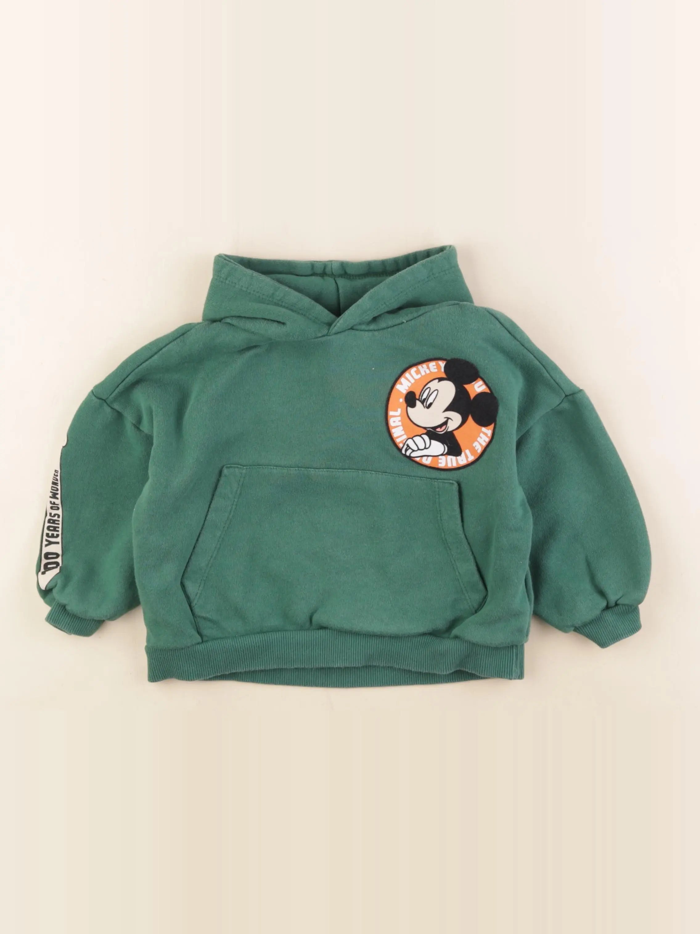 Zara - sweat imprimé au dos vert - 2/3 ans