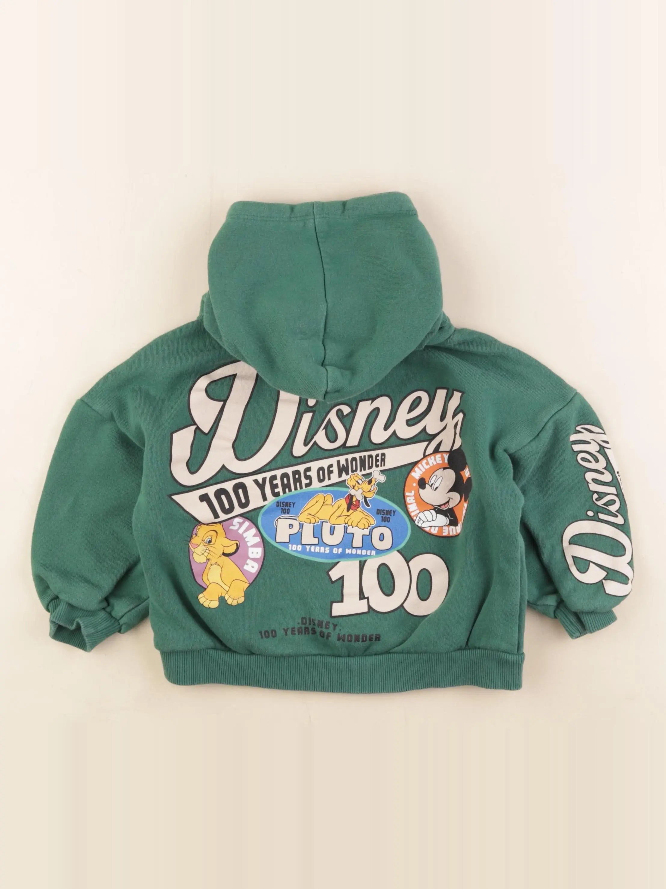 Zara - sweat imprimé au dos vert - 2/3 ans