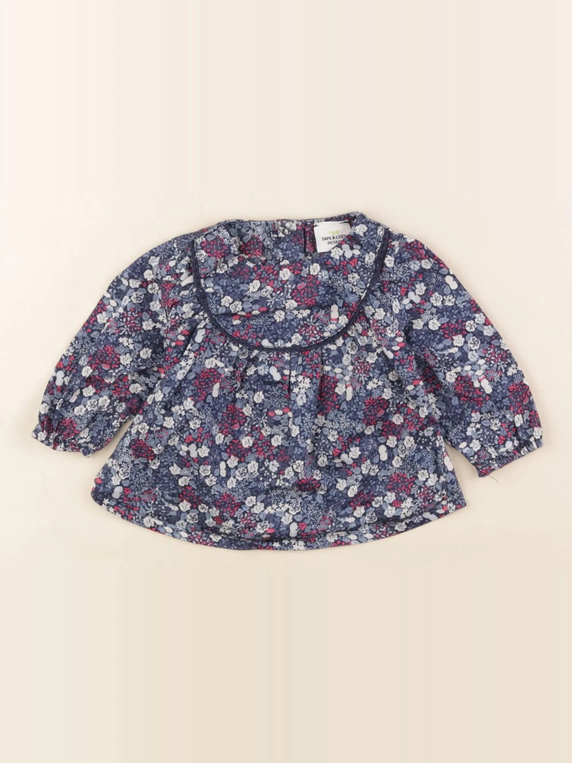 Tape à l'oeil - blouse bleu, blanc - 3 mois