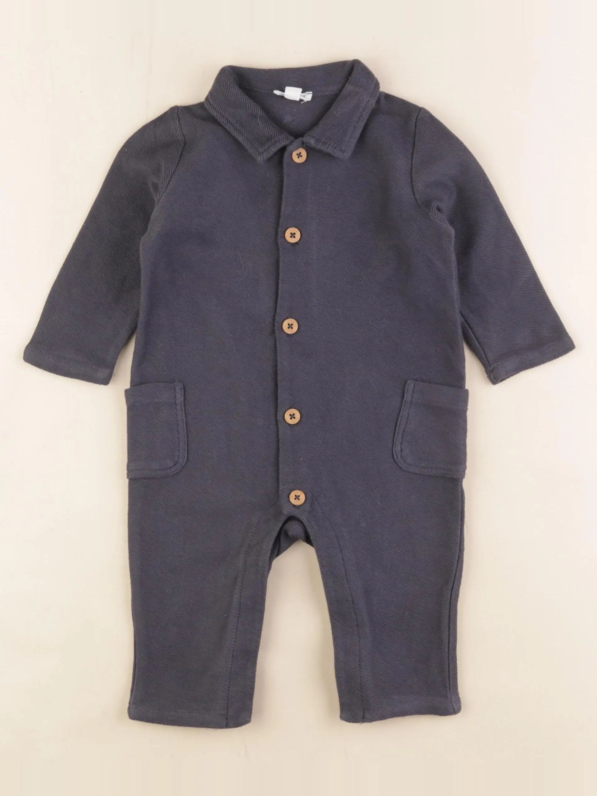 Vertbaudet - combinaison gris - 6 mois