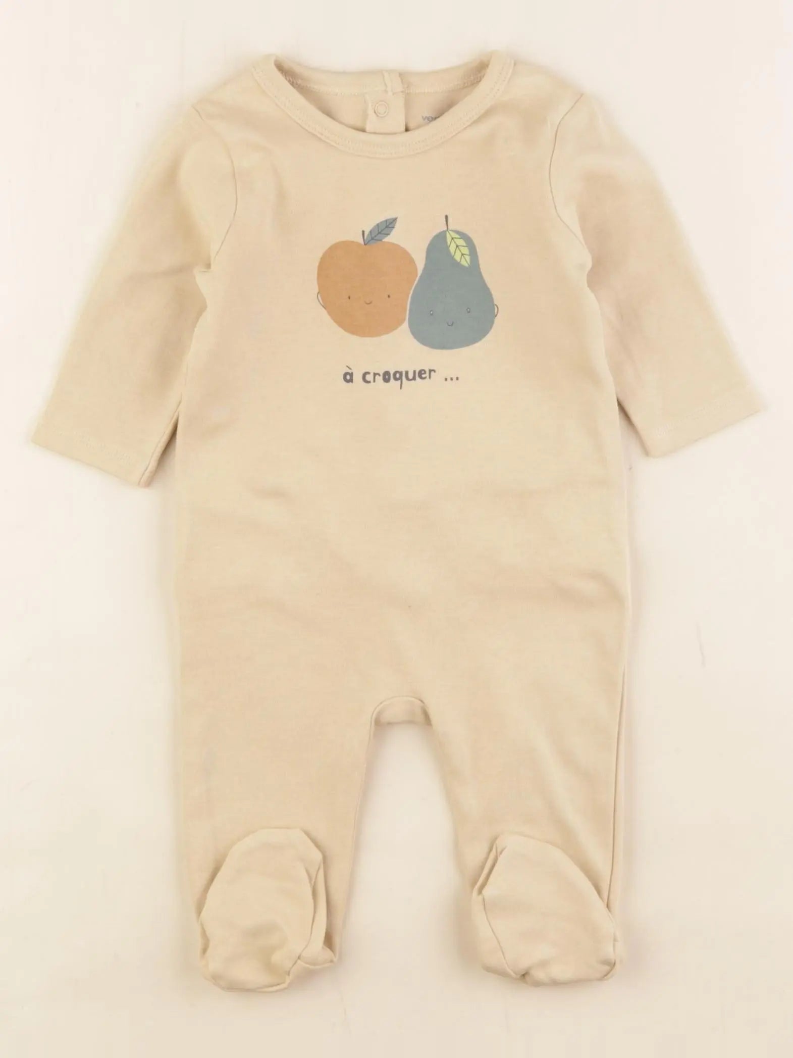 Vertbaudet - pyjama coton marron - 3 mois